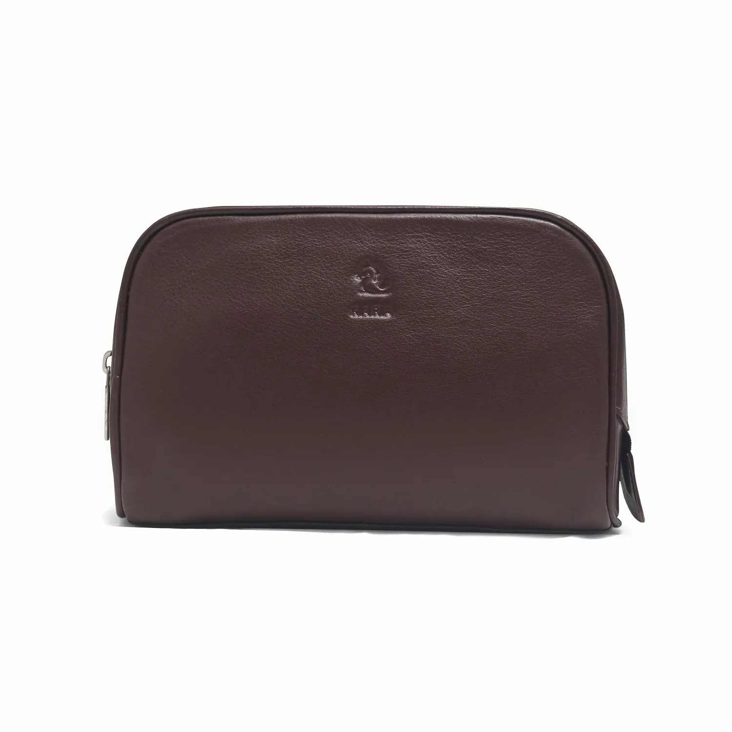 Malia Black Leather Wash Bag for Men and Women