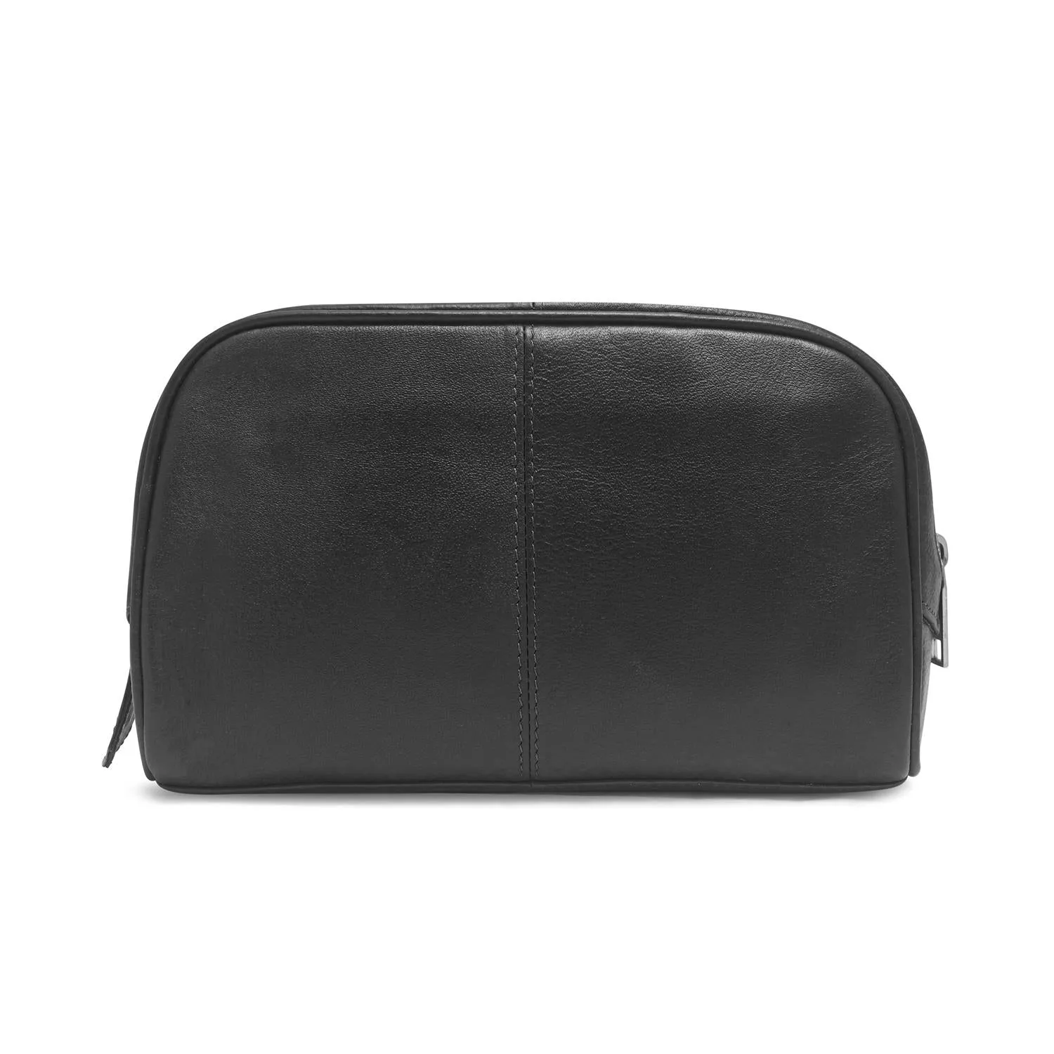 Malia Black Leather Wash Bag for Men and Women