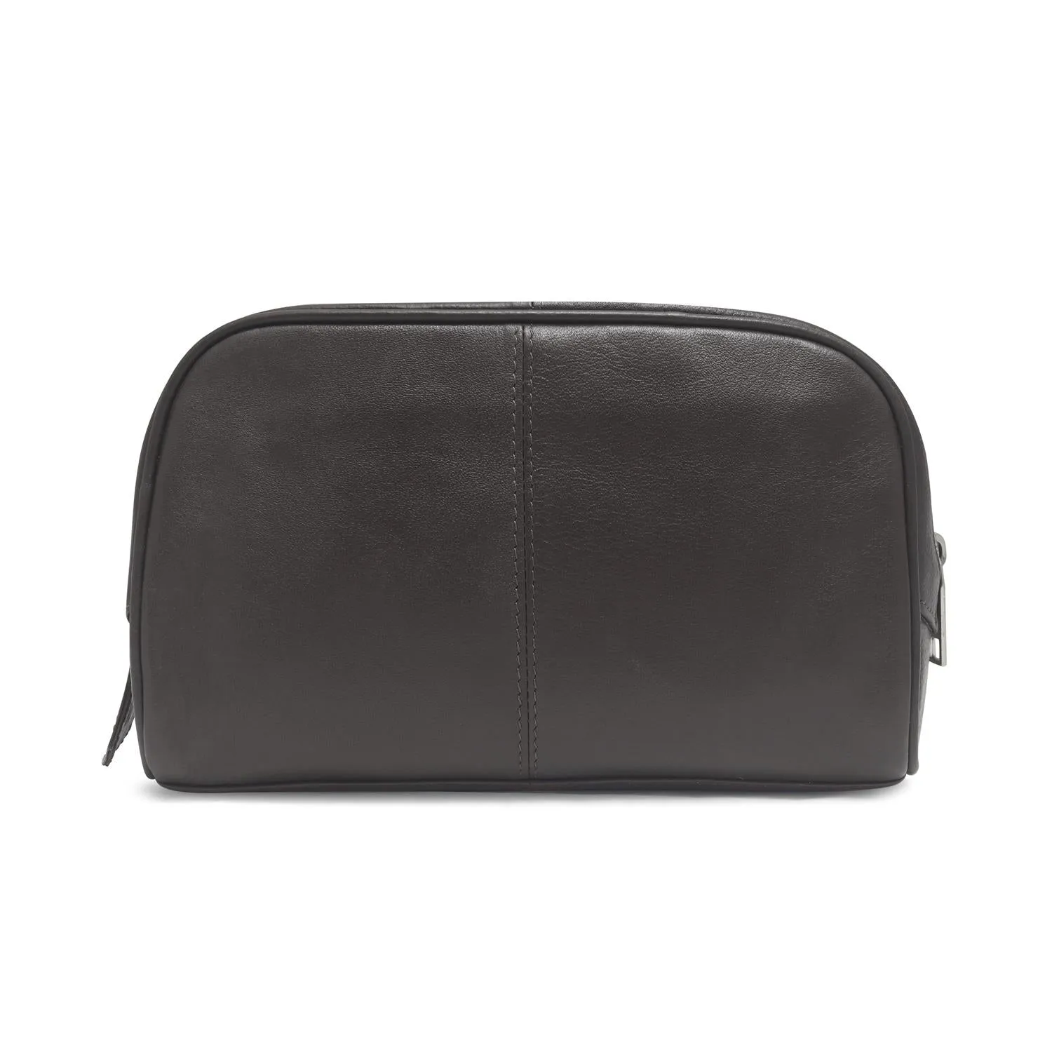Malia Black Leather Wash Bag for Men and Women