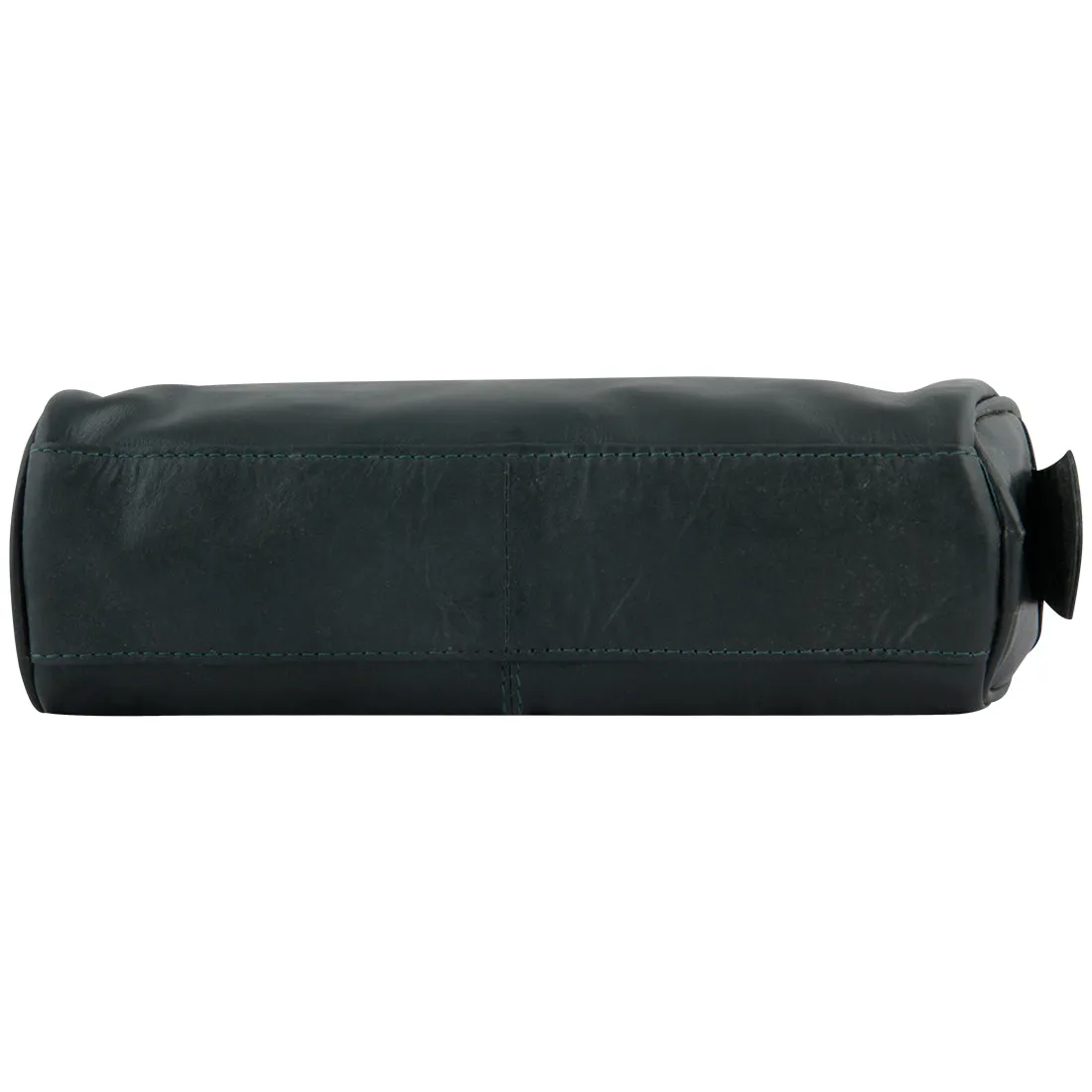 Malia Black Leather Wash Bag for Men and Women