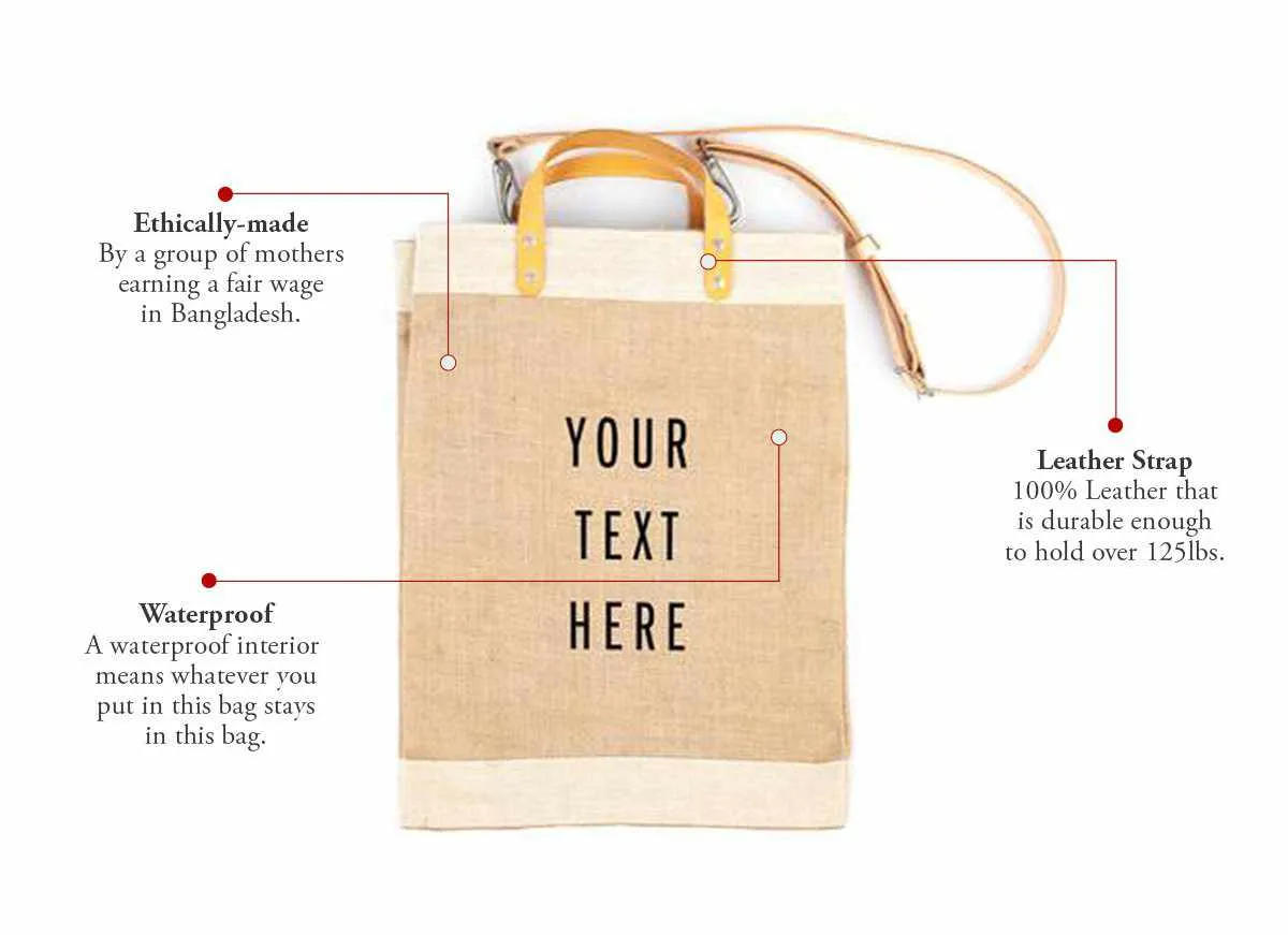 Market Bag in Natural with Strap - Wholesale