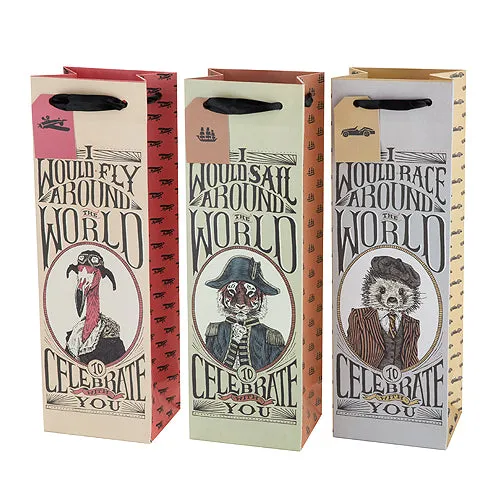 Marketplace: Assorted Adventure Animals Wine Bag
