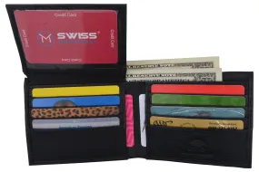Men's RFID Blocking Premium Leather Classic Bifold 2 ID Card Holder Wallet with Gift Box