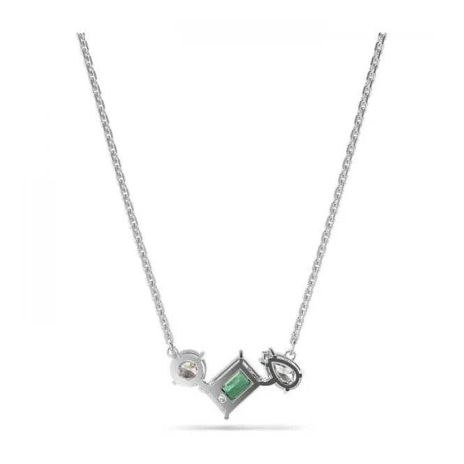 Mesmera Mixed Cuts Green Rhodium Plated Pendant 5668278