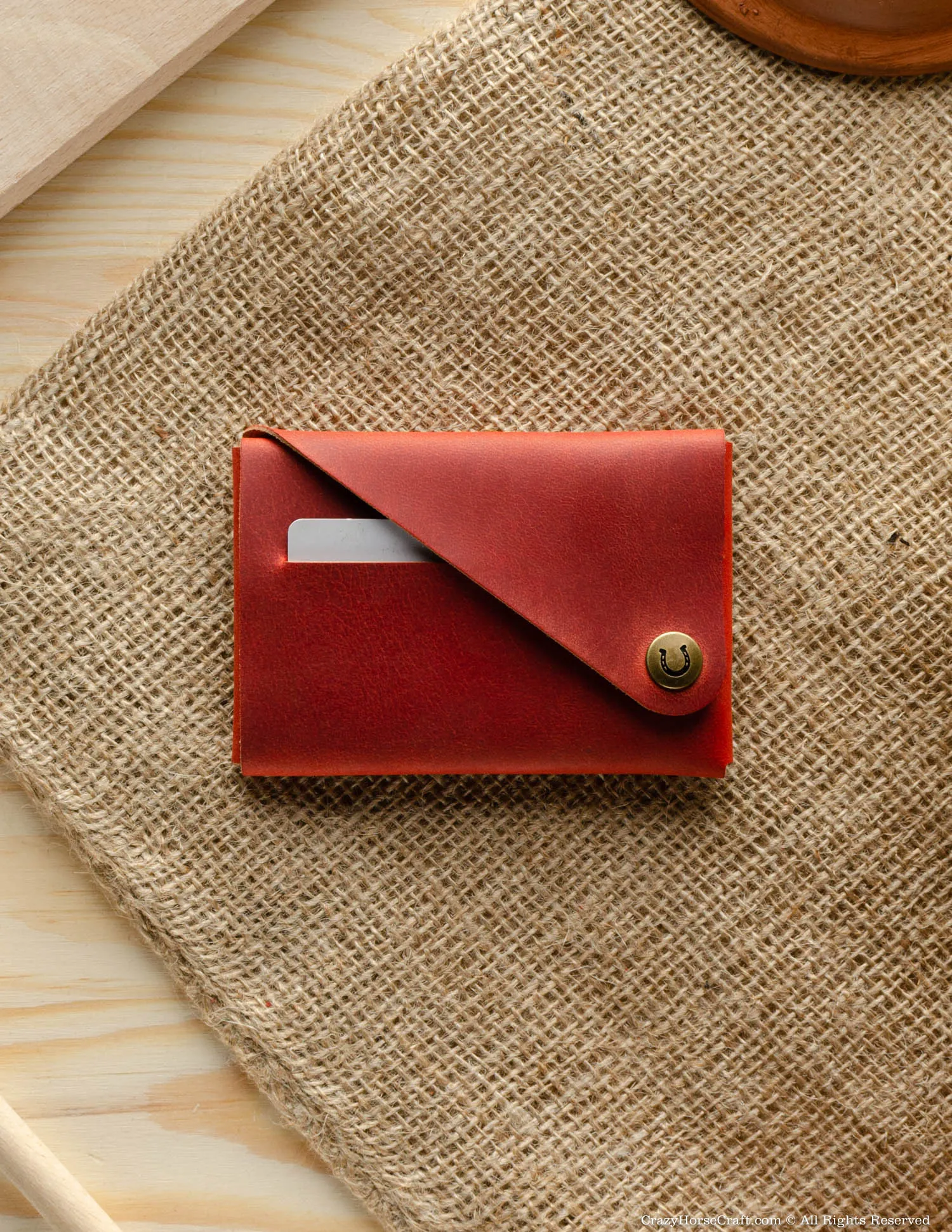 Minimalistic leather wallet/card holder | Fragola Red