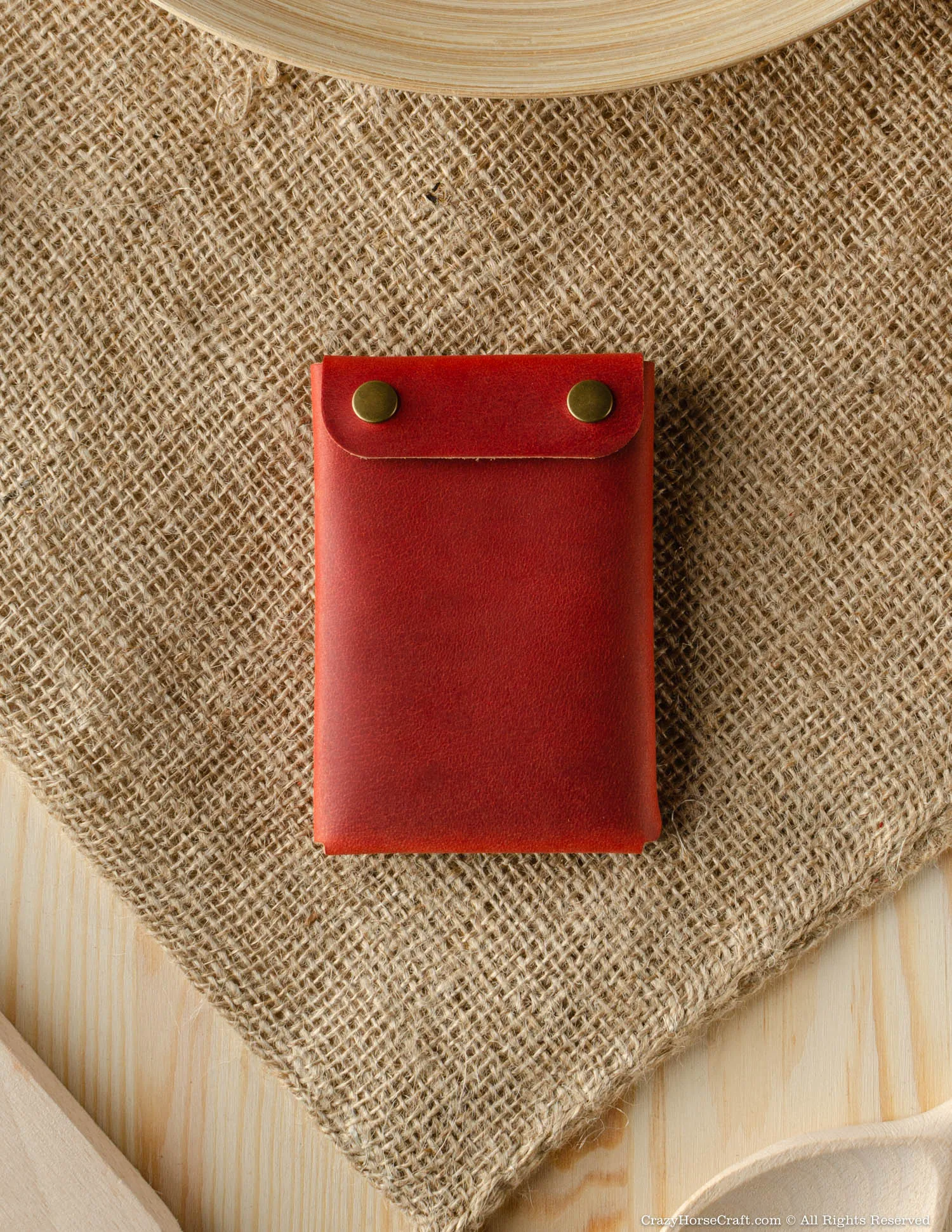 Minimalistic leather wallet/card holder | Fragola Red
