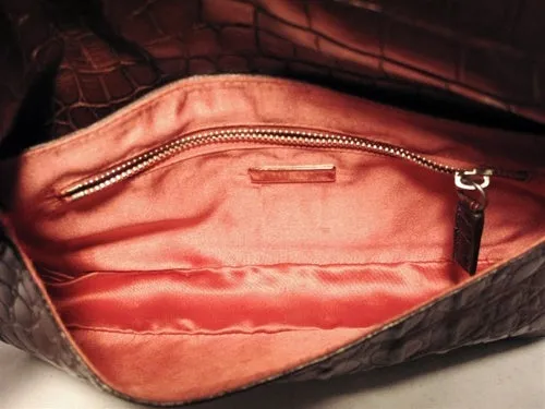Miu Miu Brown Hornback Alligator Shoulder Bag