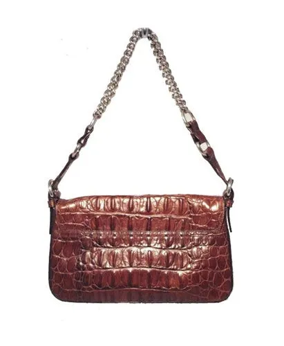 Miu Miu Brown Hornback Alligator Shoulder Bag