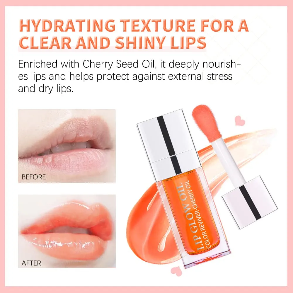 Moisture-Boosting Lip Oil Gloss with Plumping Effect and Hydrating Tint