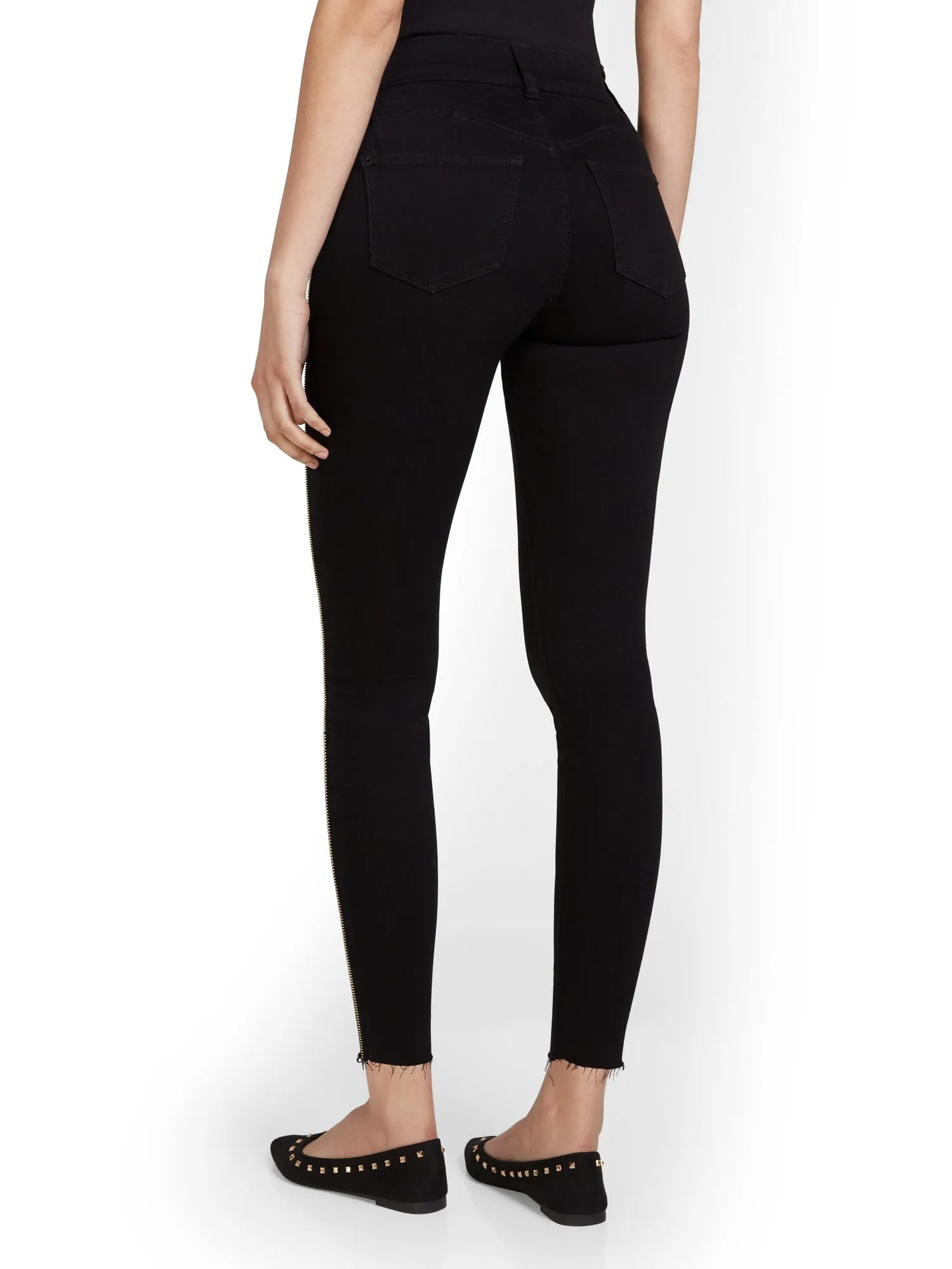 Mya Curvy High-Waisted Super-Skinny Jeans - Side-Zipper