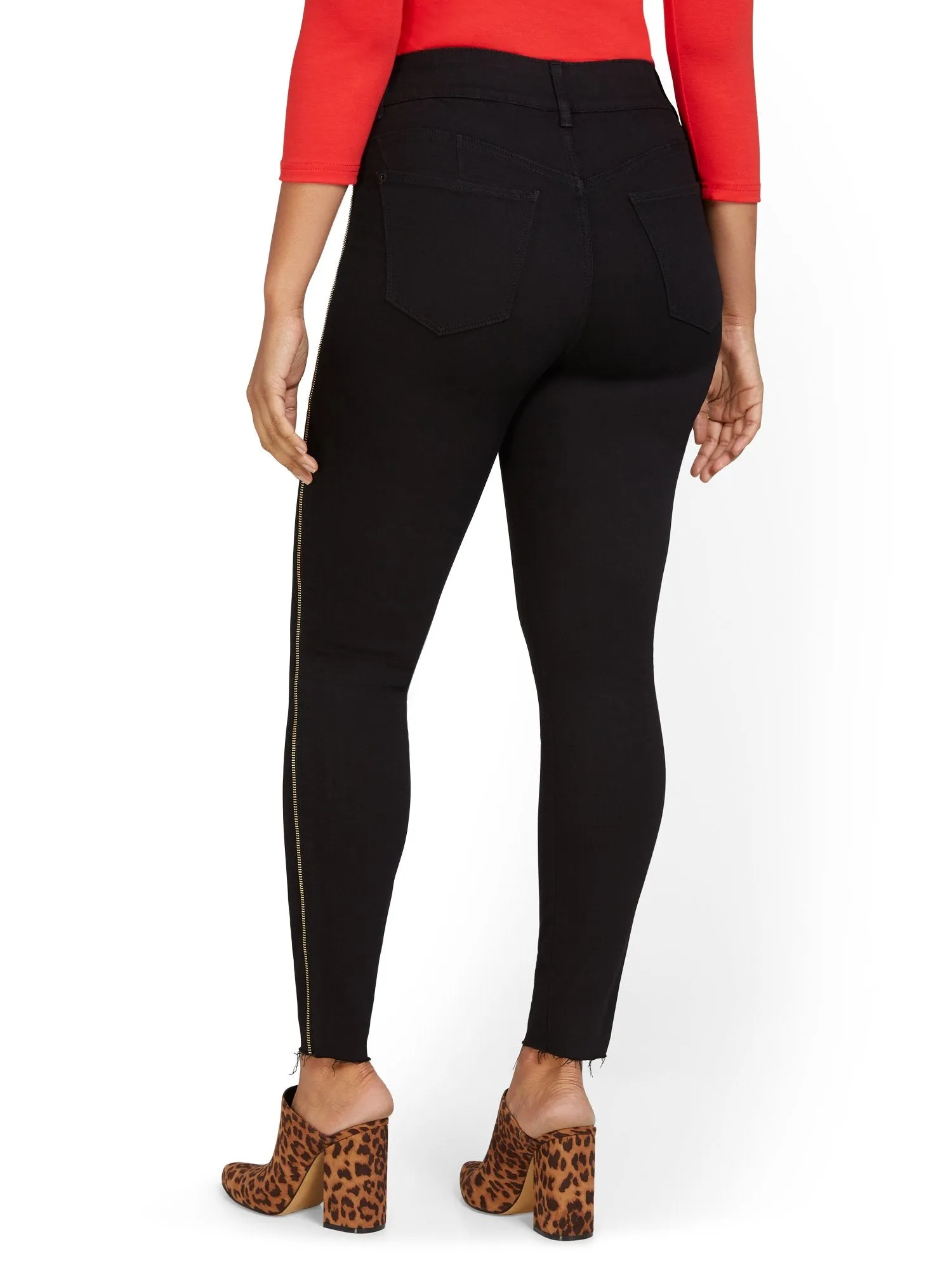 Mya Curvy High-Waisted Super-Skinny Jeans - Side-Zipper