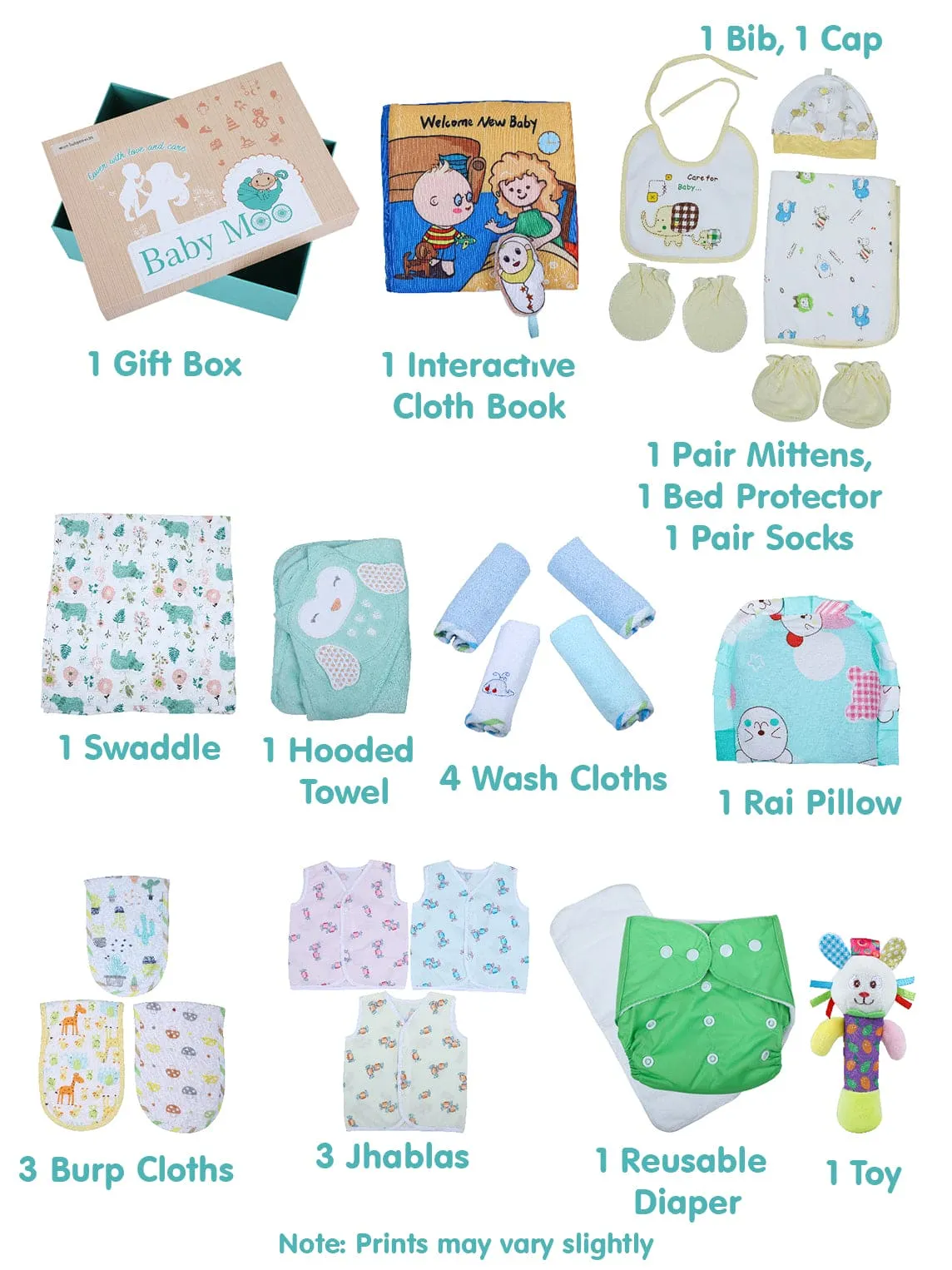 Newborn Essentials Super Combo 21 Pcs Unisex  Multicolour