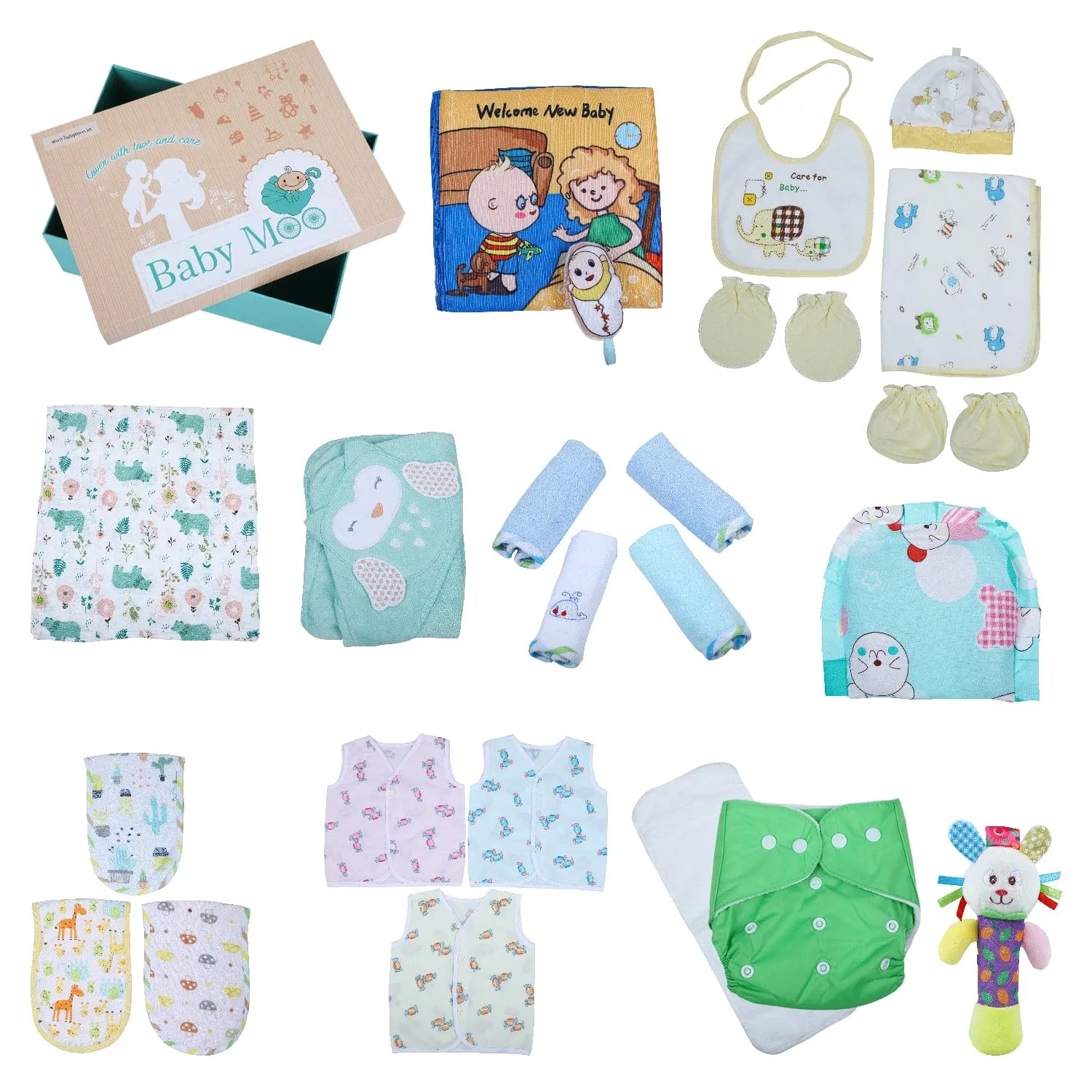 Newborn Essentials Super Combo 21 Pcs Unisex  Multicolour