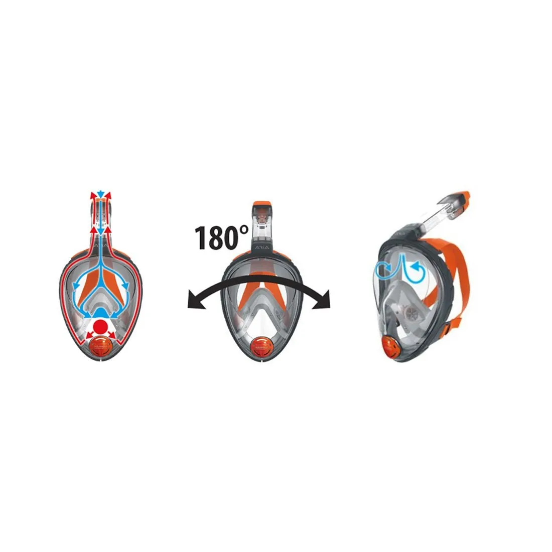 Ocean Reef ARIA QR  w/ Camera Holder - Full Face Snorkeling Mask Easy Breath Mask