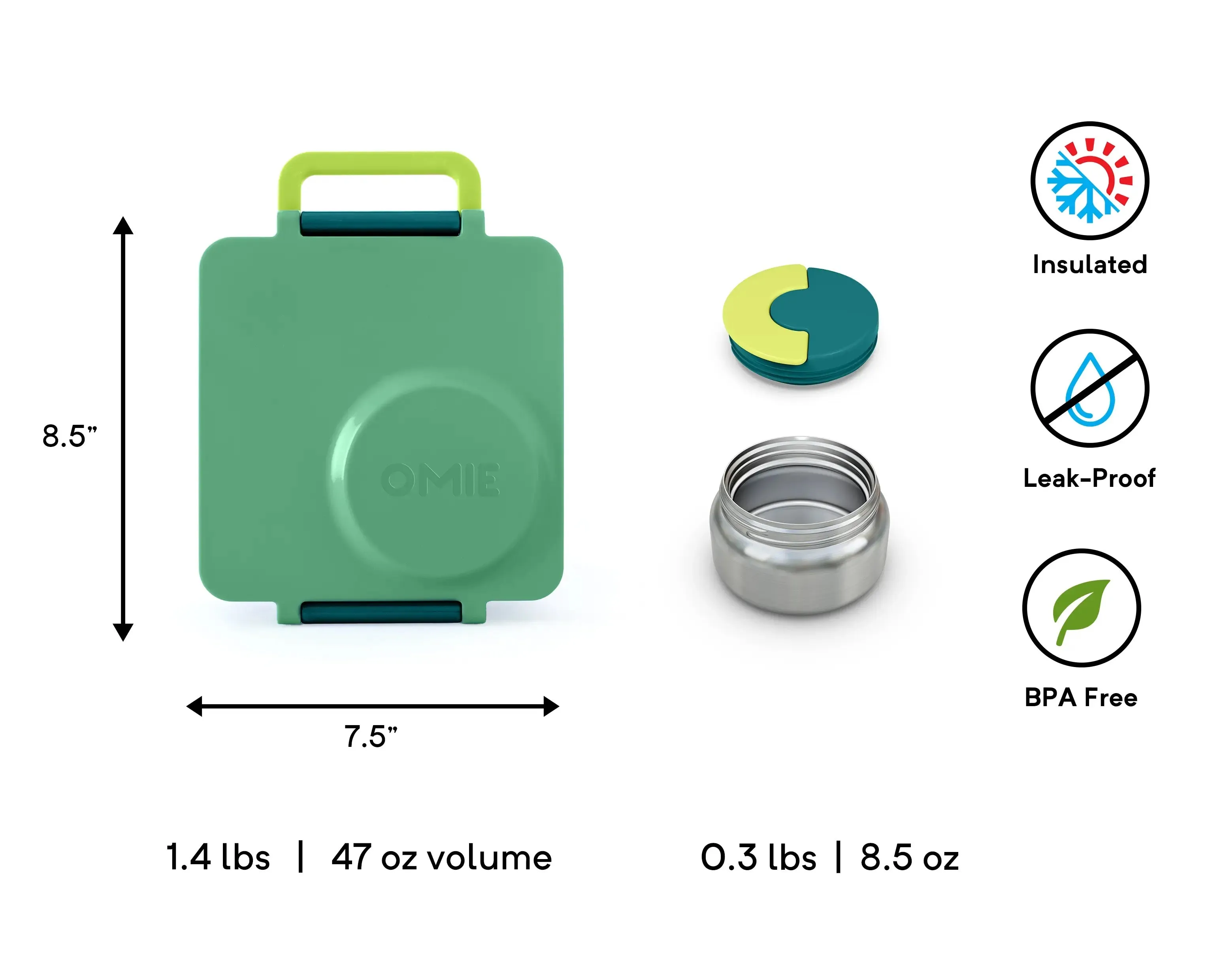 OmieBox Lunch Box (Green Meadow)