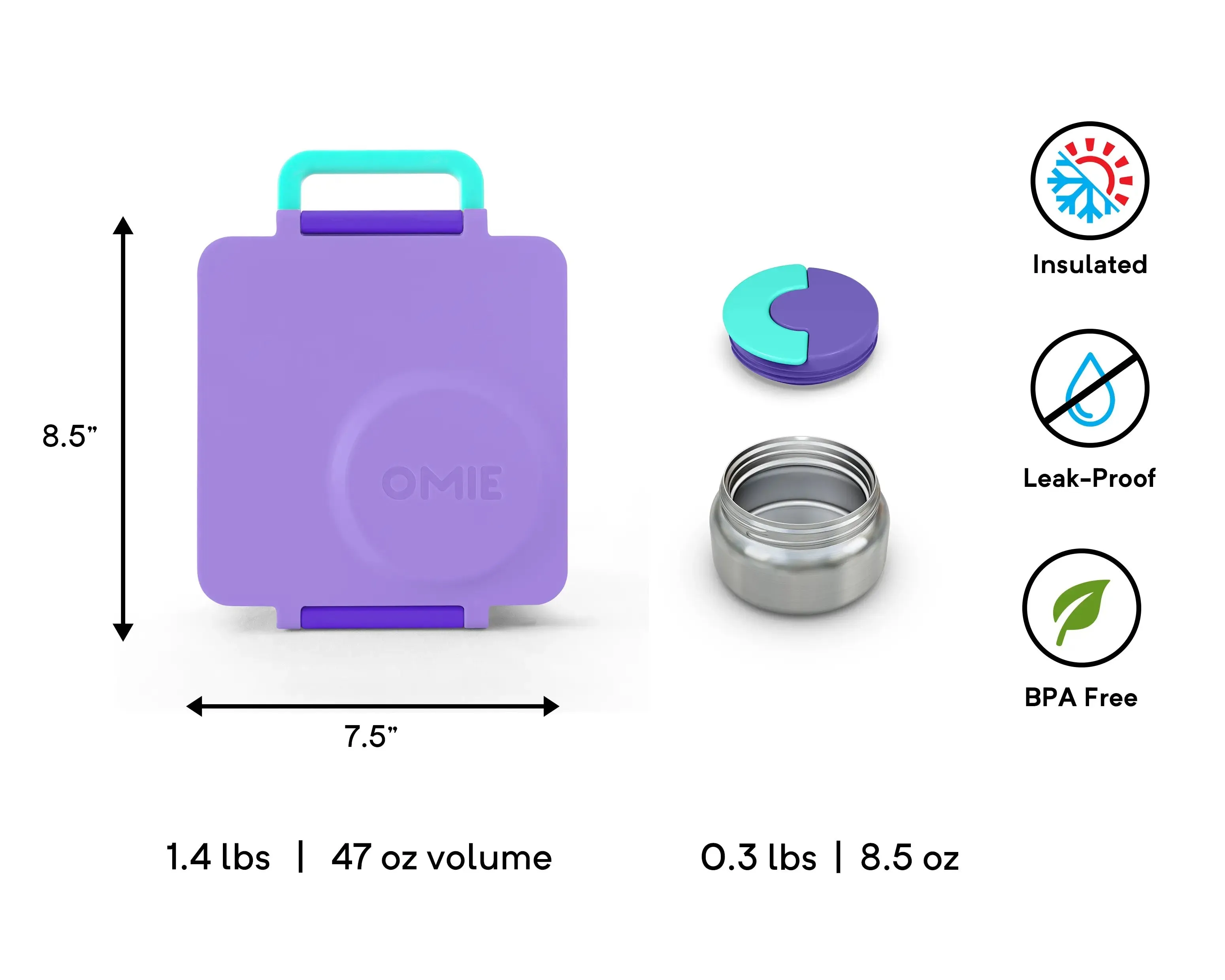 OmieBox Lunch Box (Purple Plum)