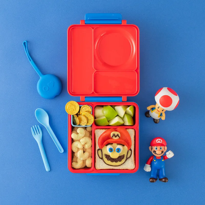 OmieBox Lunch Box with Fork, Spoon   Pod Set (Scooter Red)