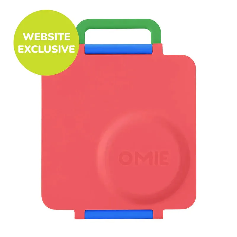 OmieBox Lunch Box with Fork, Spoon   Pod Set (Scooter Red)