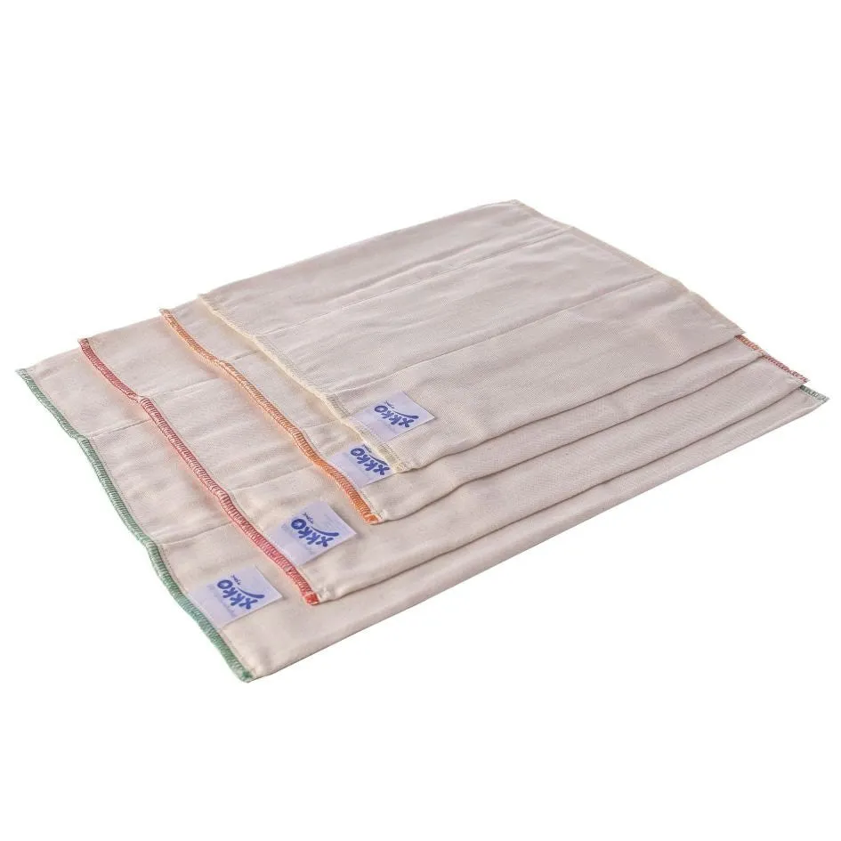 Organic Cotton Twill Prefold Diapers - Natural (6 Pack)