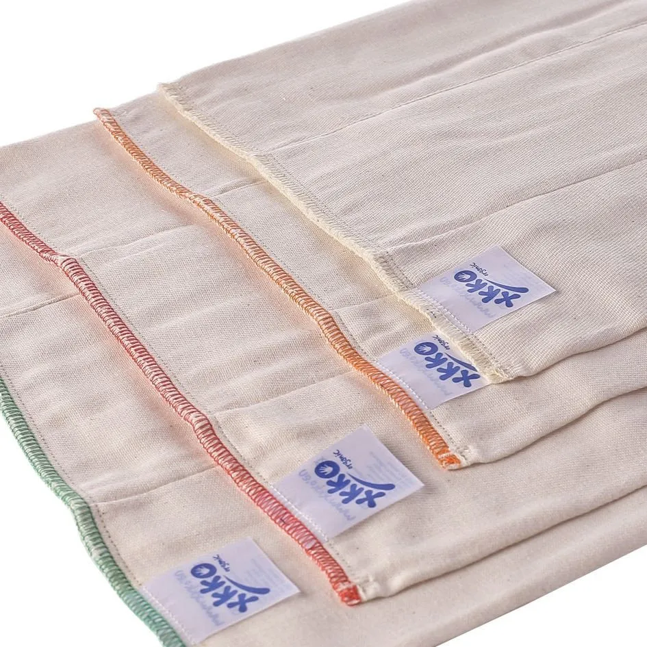 Organic Cotton Twill Prefold Diapers - Natural (6 Pack)