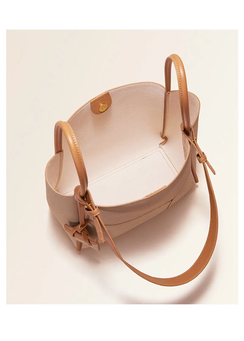 Patchwork Grained Leather Tote Bag