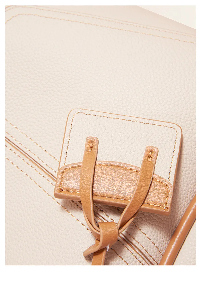 Patchwork Grained Leather Tote Bag