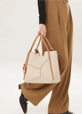 Patchwork Grained Leather Tote Bag