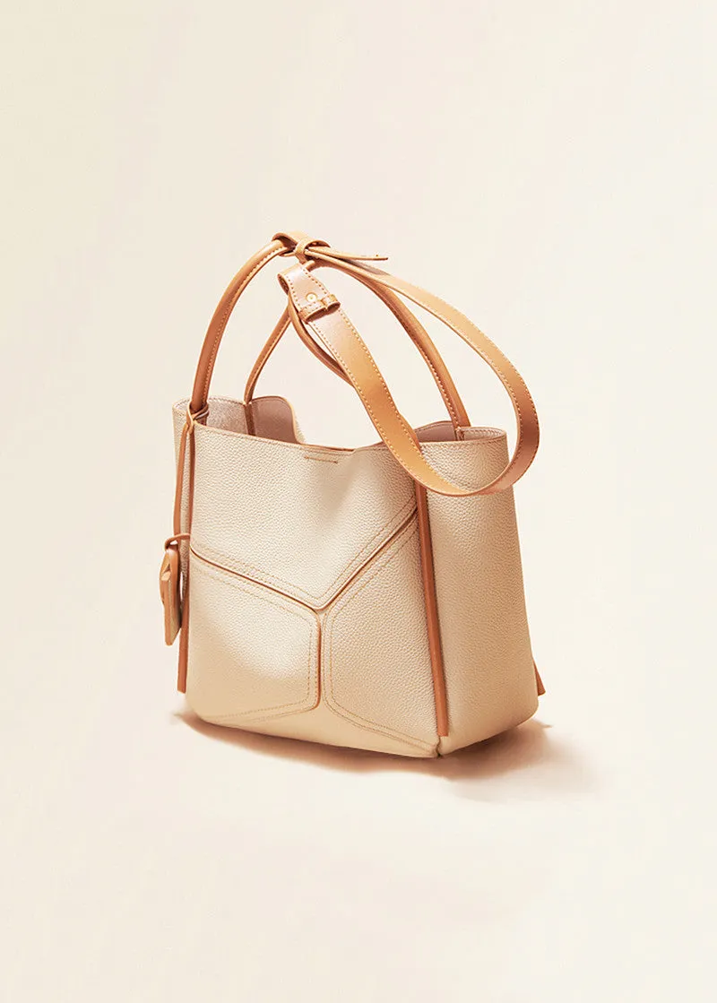 Patchwork Grained Leather Tote Bag