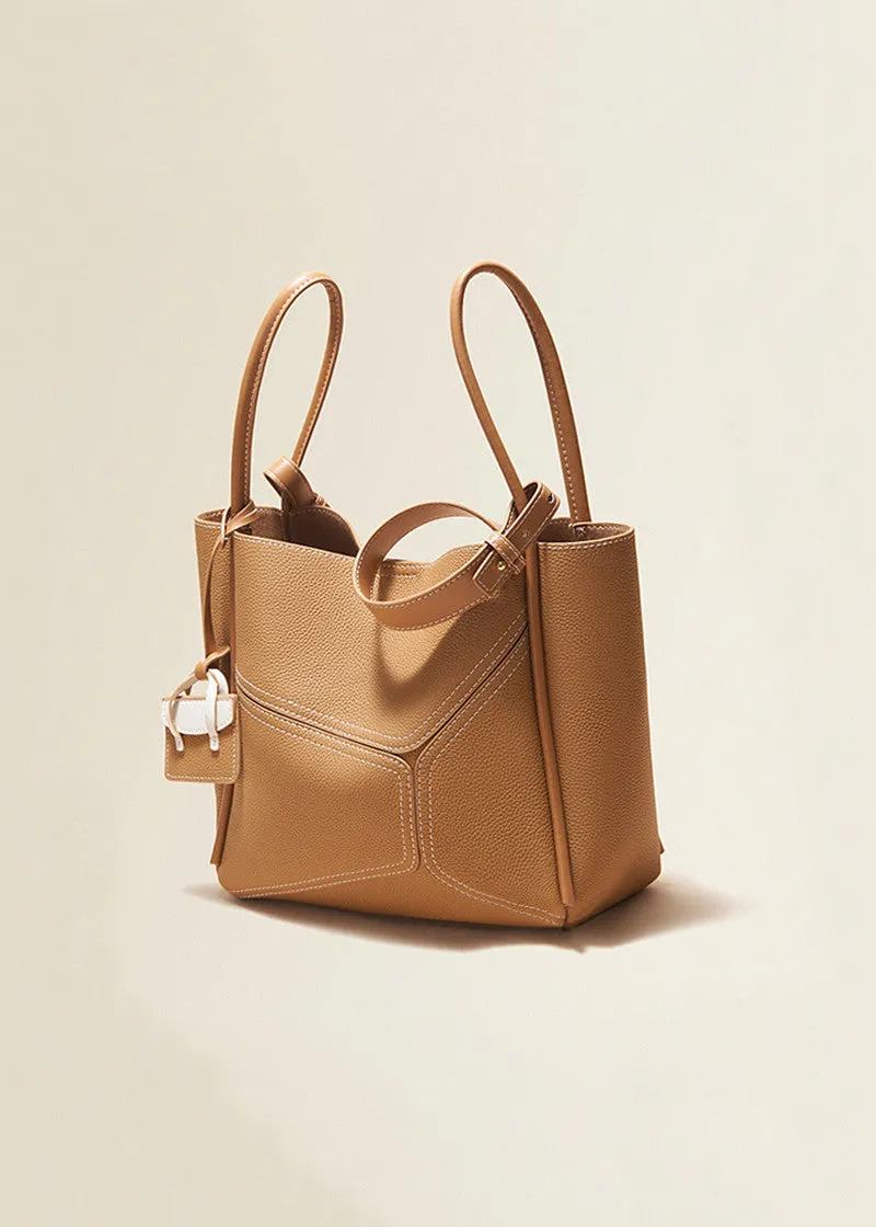 Patchwork Grained Leather Tote Bag