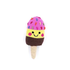 Pebble Crochet Pink Ice Lolly Rattle
