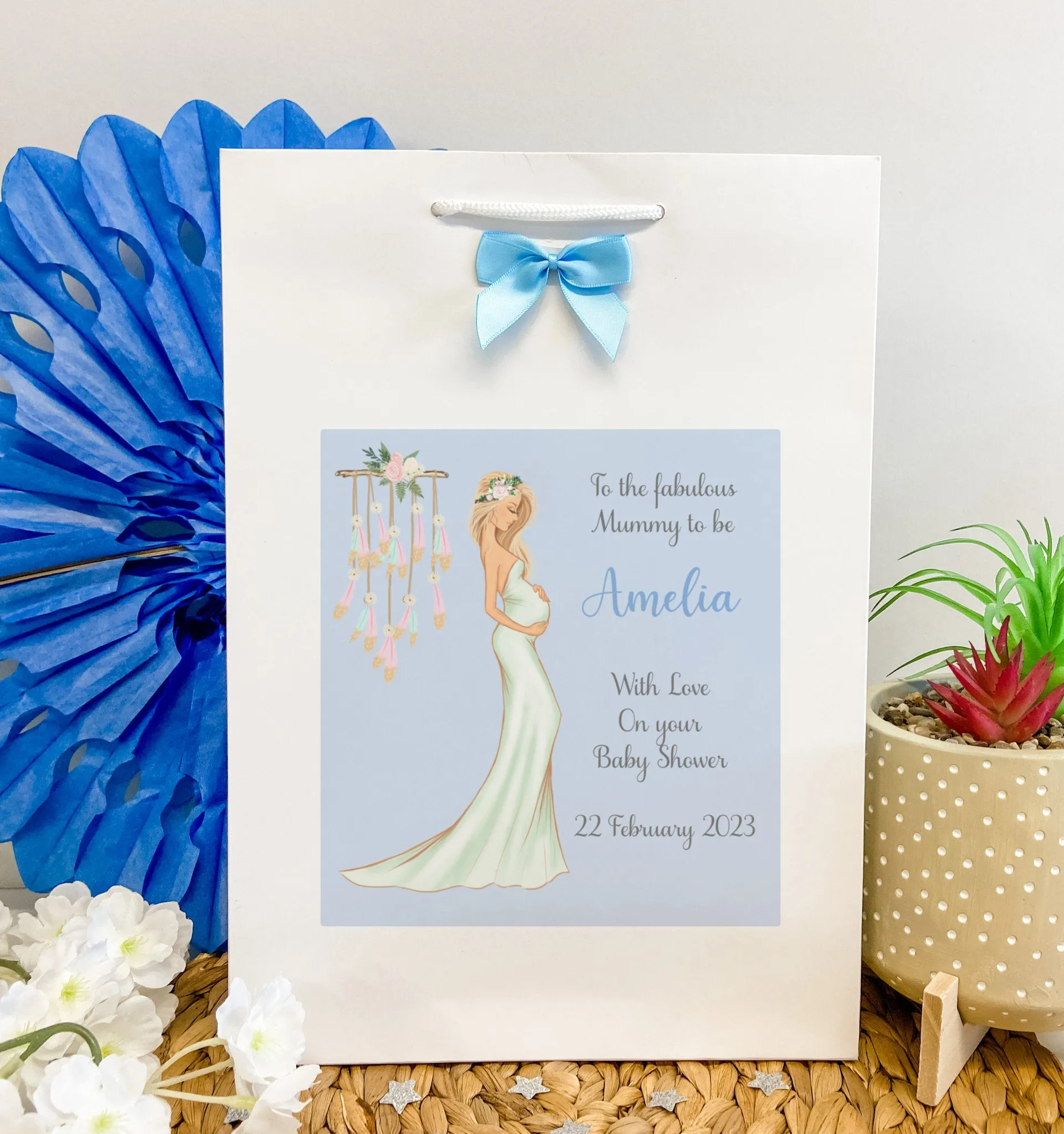 Personalised Baby Shower Card Elegant Mummy