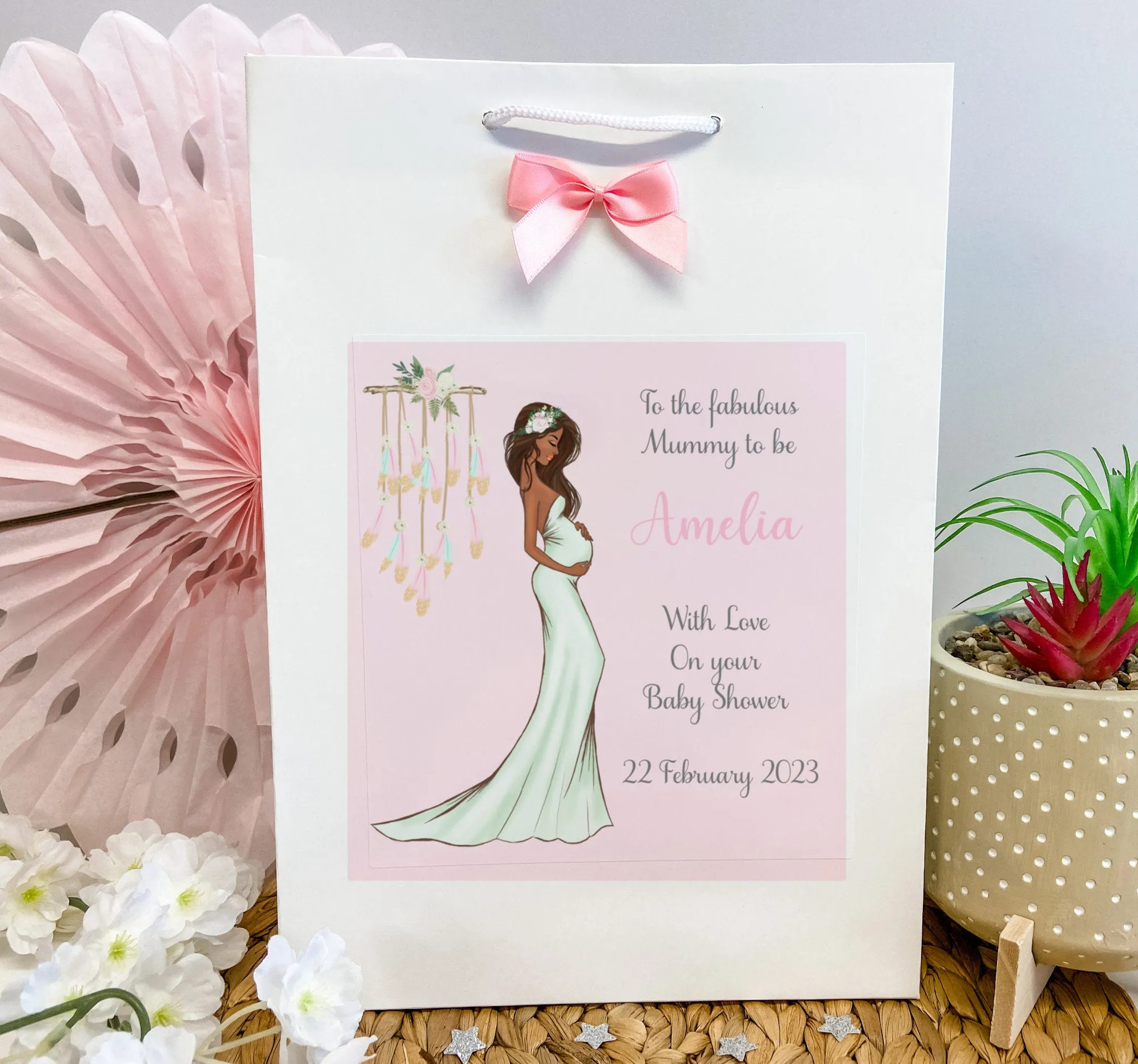 Personalised Baby Shower Card Elegant Mummy