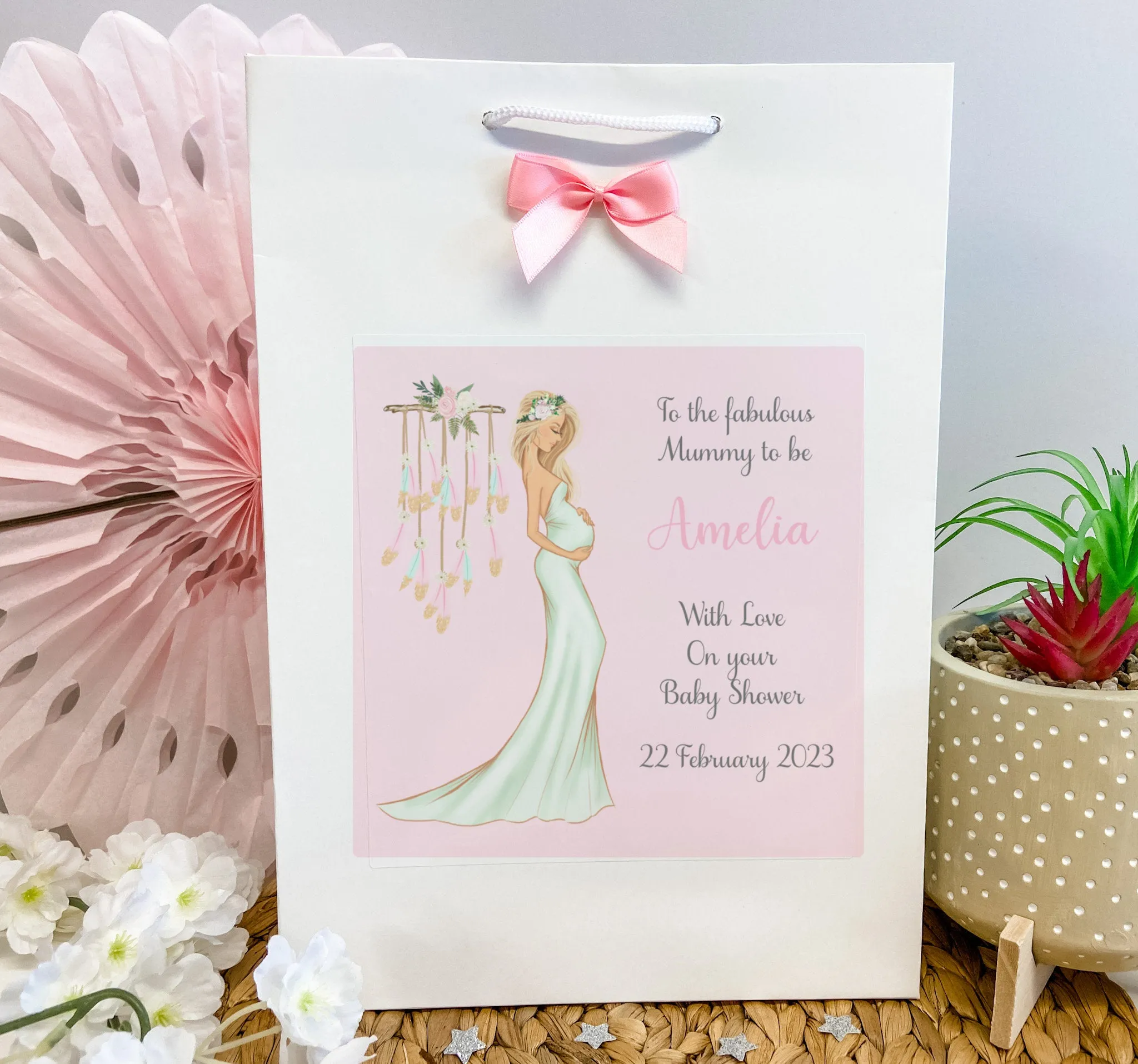 Personalised Baby Shower Card Elegant Mummy