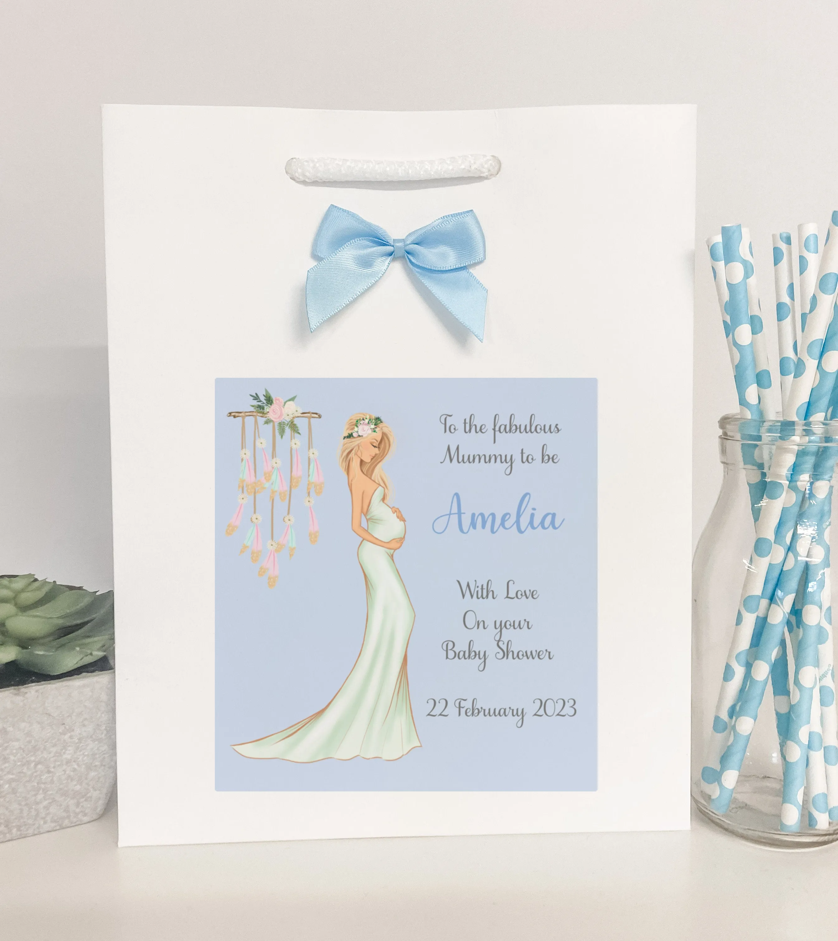 Personalised Baby Shower Card Elegant Mummy