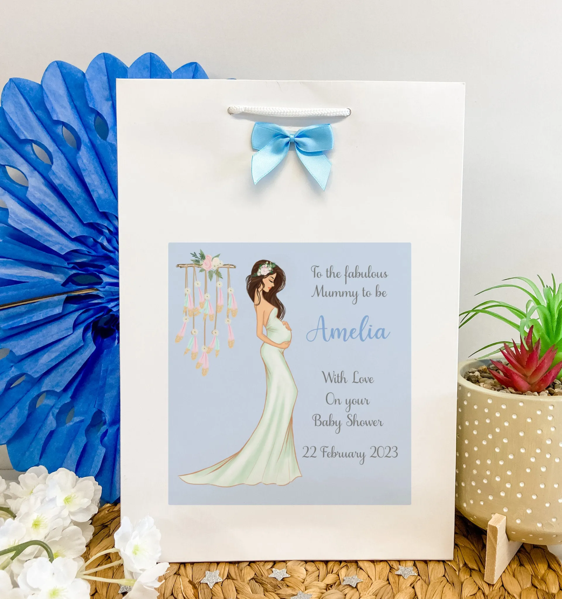 Personalised Baby Shower Card Elegant Mummy