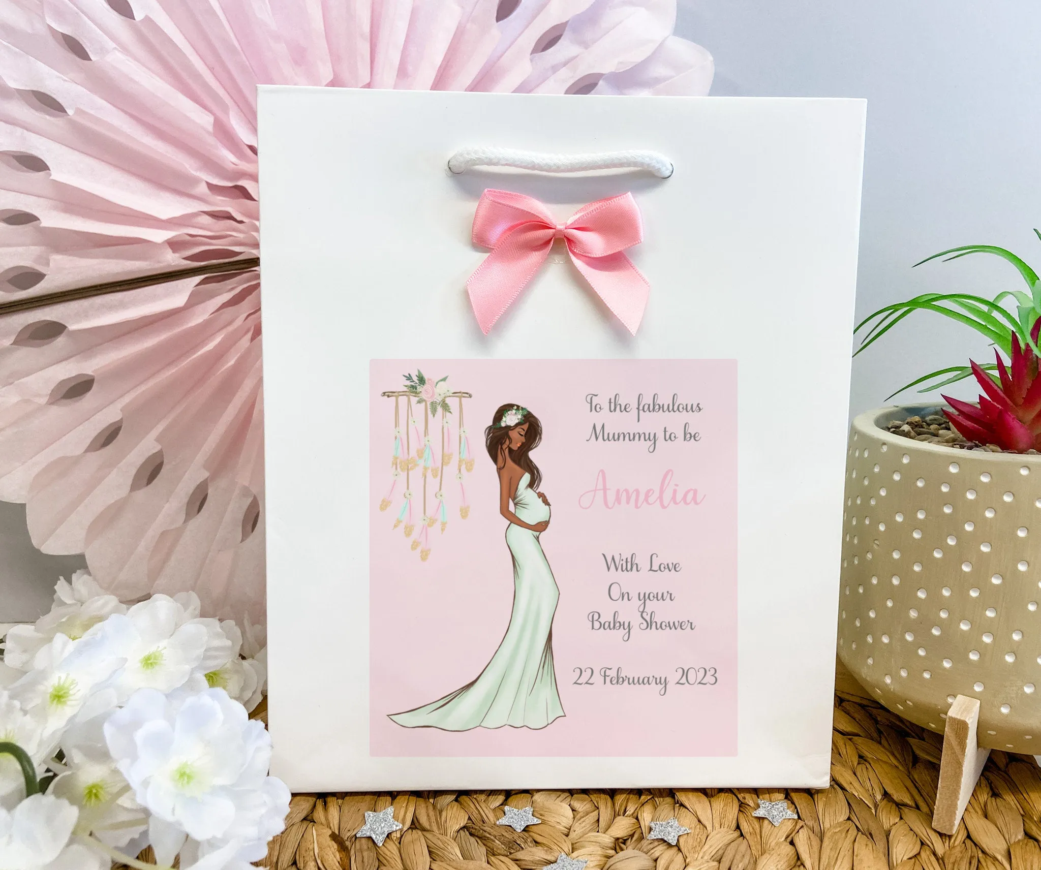 Personalised Baby Shower Card Elegant Mummy