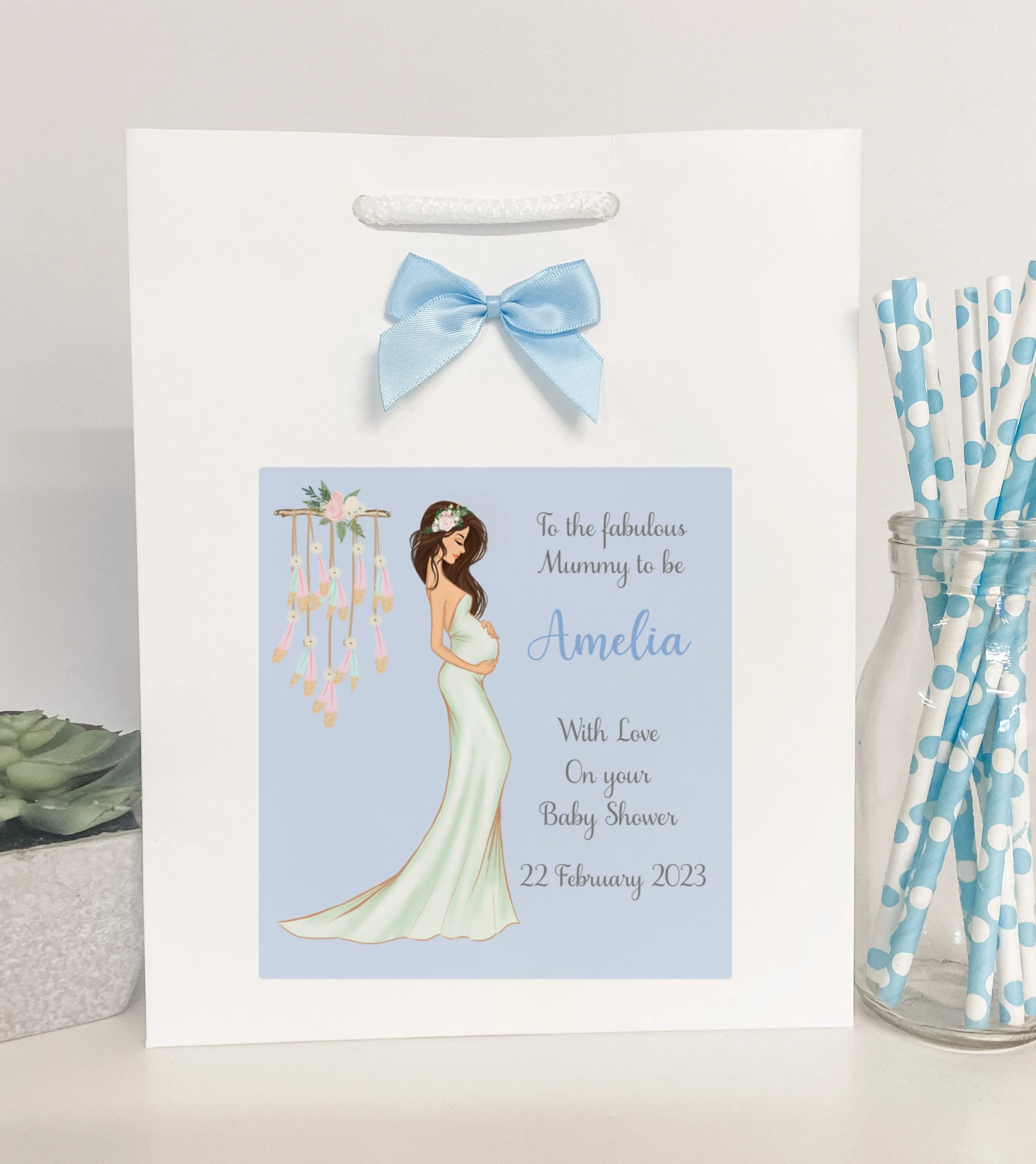 Personalised Baby Shower Card Elegant Mummy