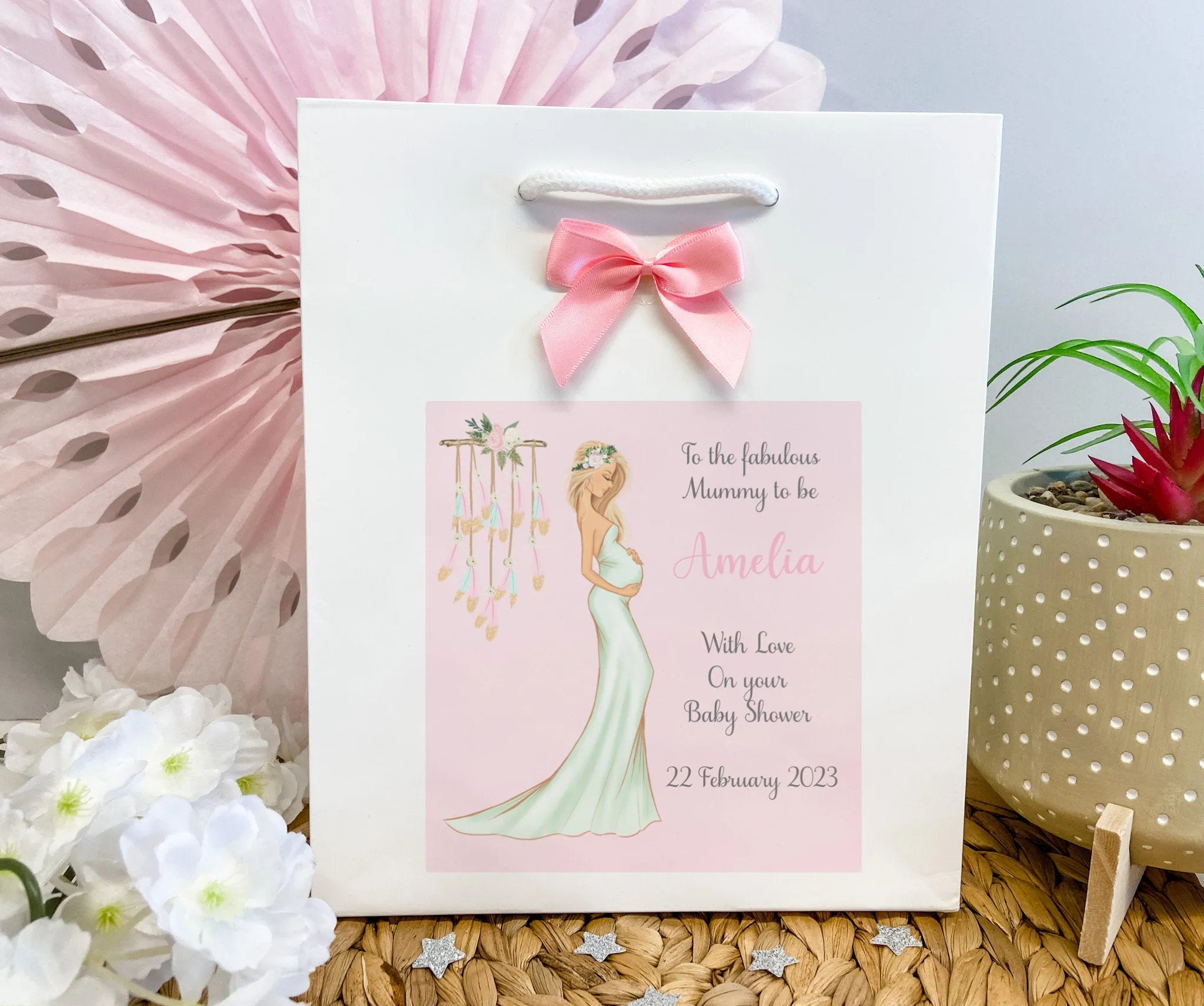 Personalised Baby Shower Card Elegant Mummy