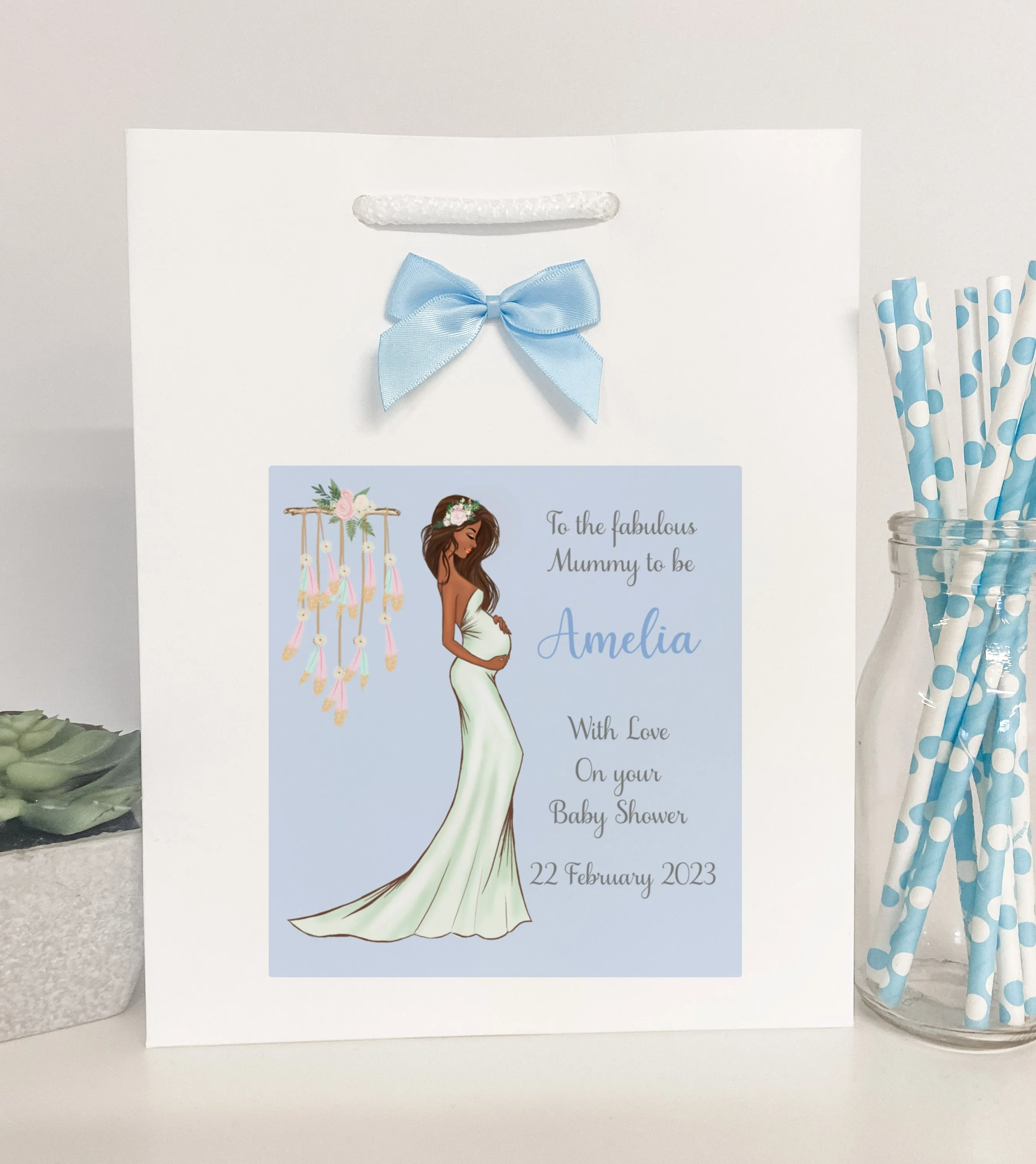Personalised Baby Shower Card Elegant Mummy