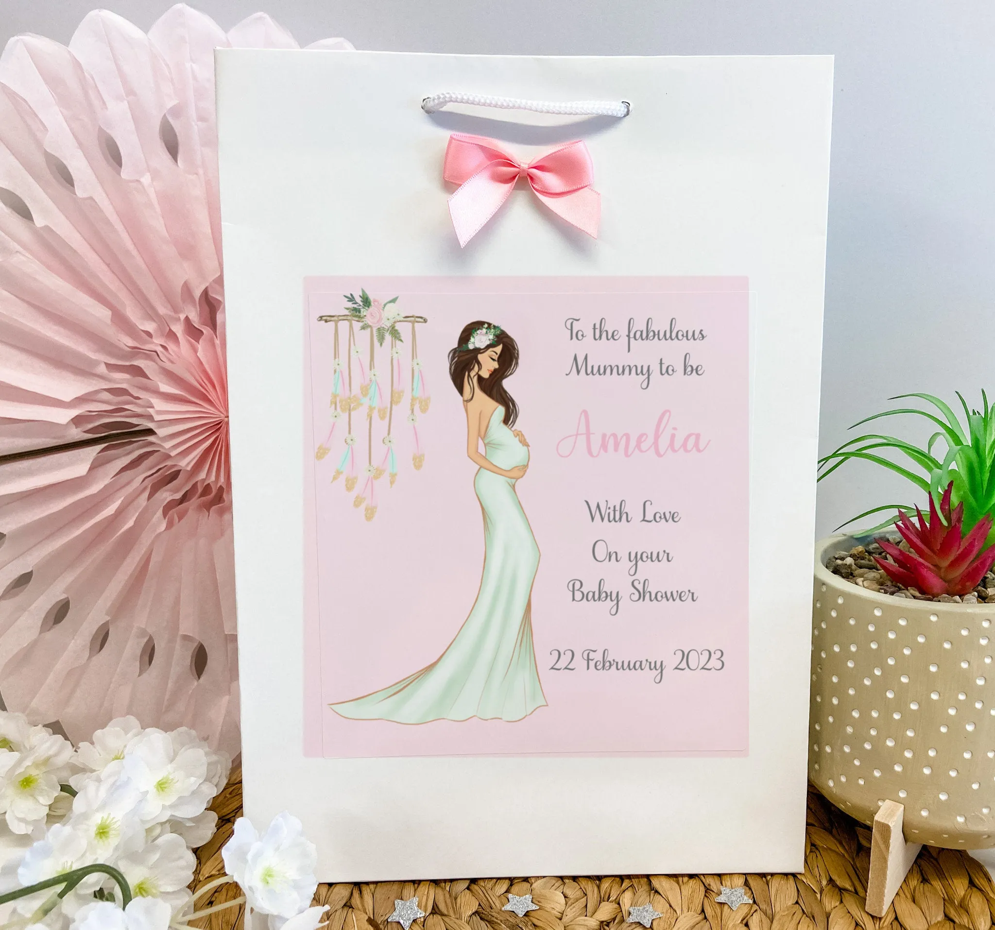Personalised Baby Shower Card Elegant Mummy