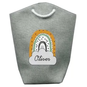Personalised Mustard & Green Rainbow Storage Bag