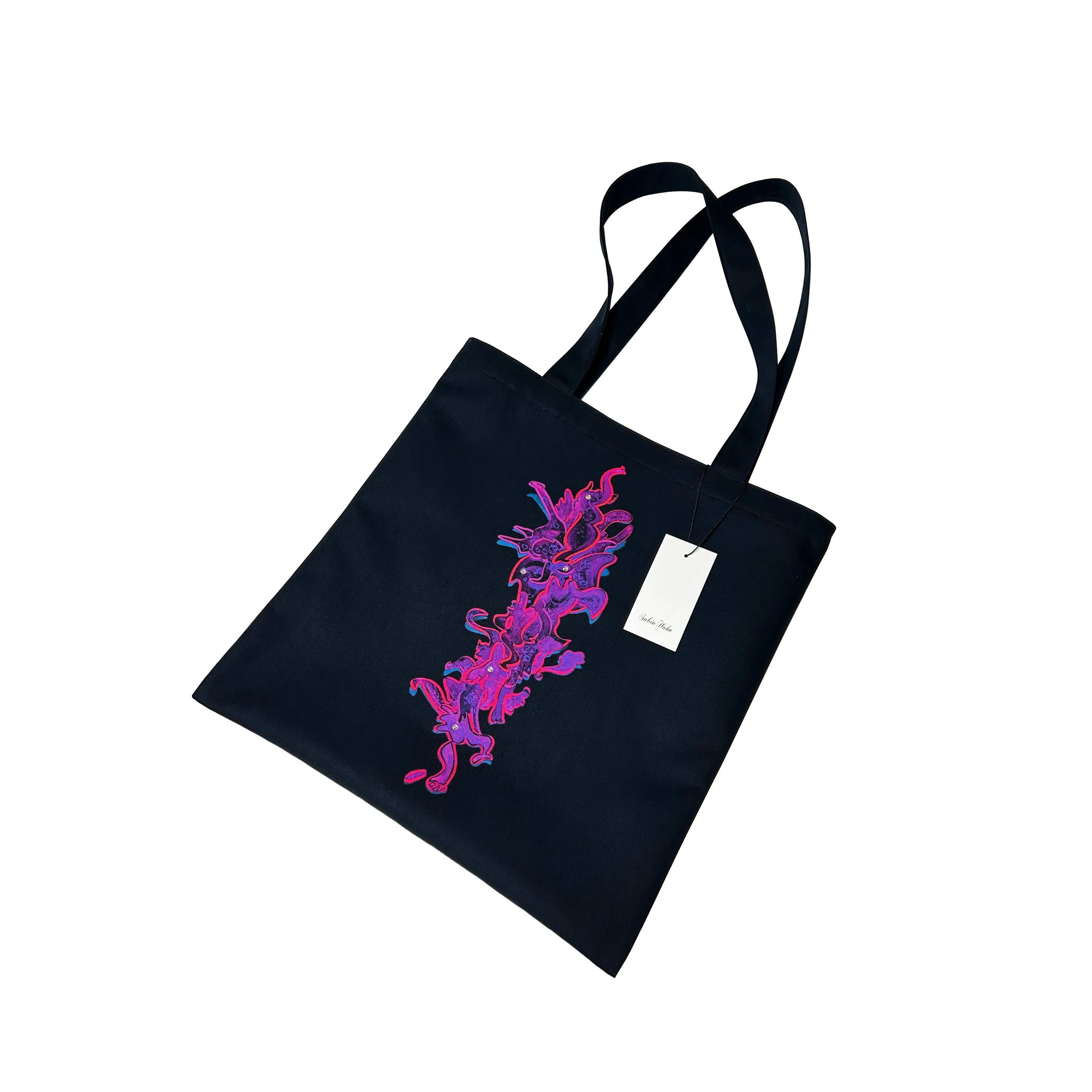 Pink Elephants On Parade Art Print Tote Bag