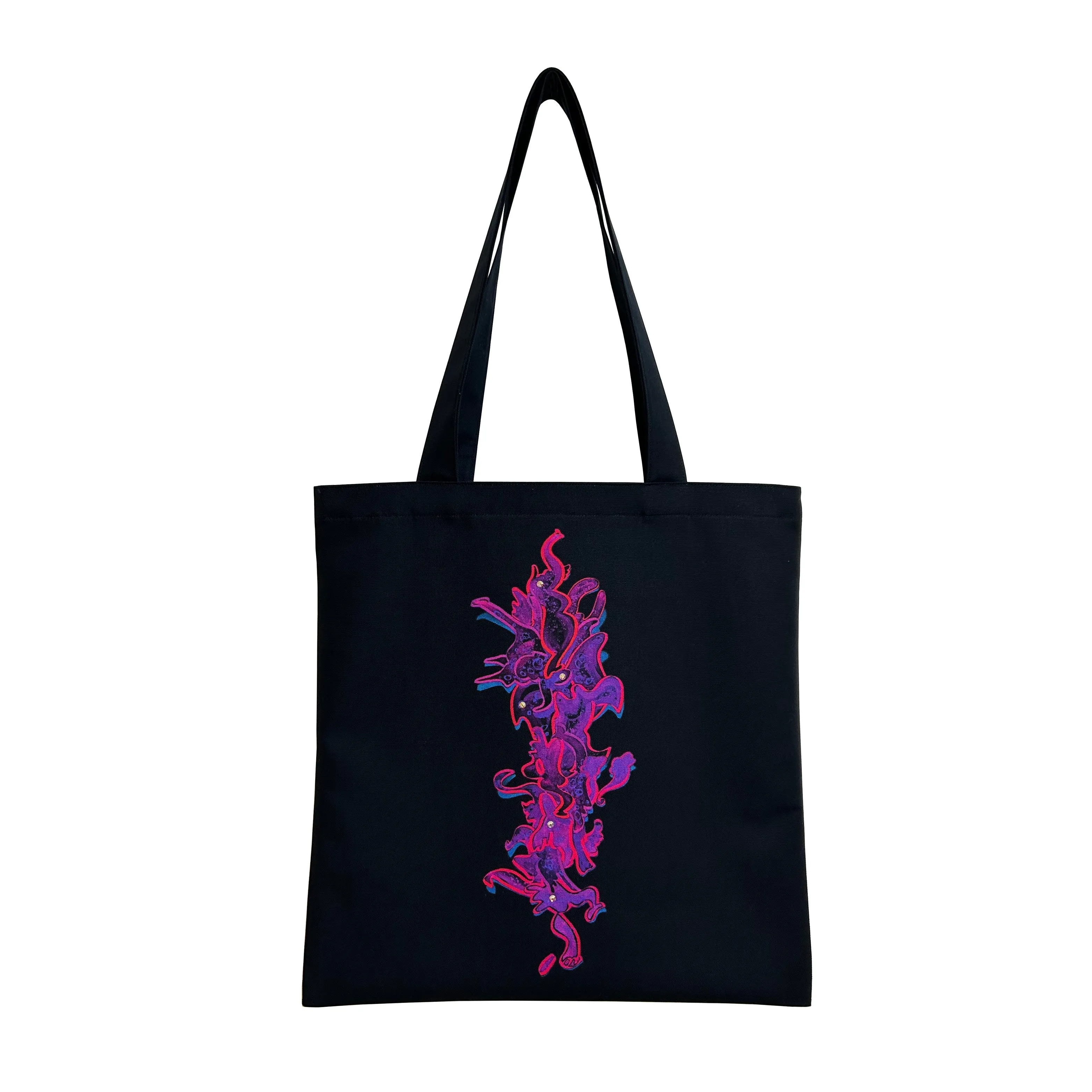 Pink Elephants On Parade Art Print Tote Bag