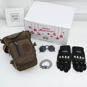 Premium Biker Bundle - Leg Bag, Bracelet, Sunglasses & Gloves