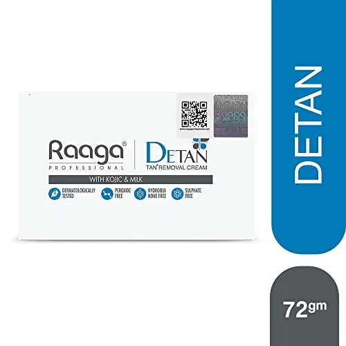 Raaga Professional De-Tan Tan removal Cream Kojic & Milk, 72GM (12g*6)
