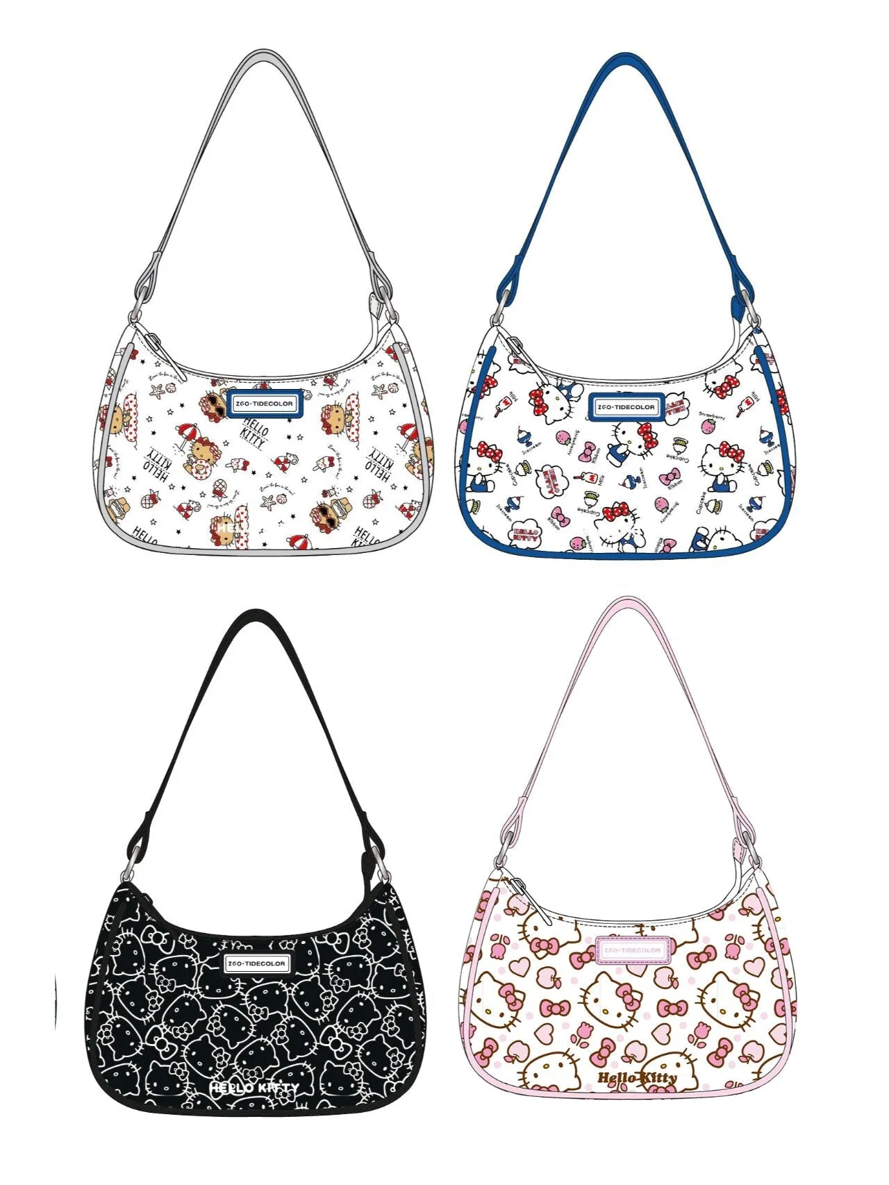 Sanrio Nylon Hobo Bag for Women Shoulder Crossbody Small