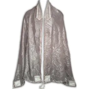 Sheer Taupe Chiffon Textured Tallit
