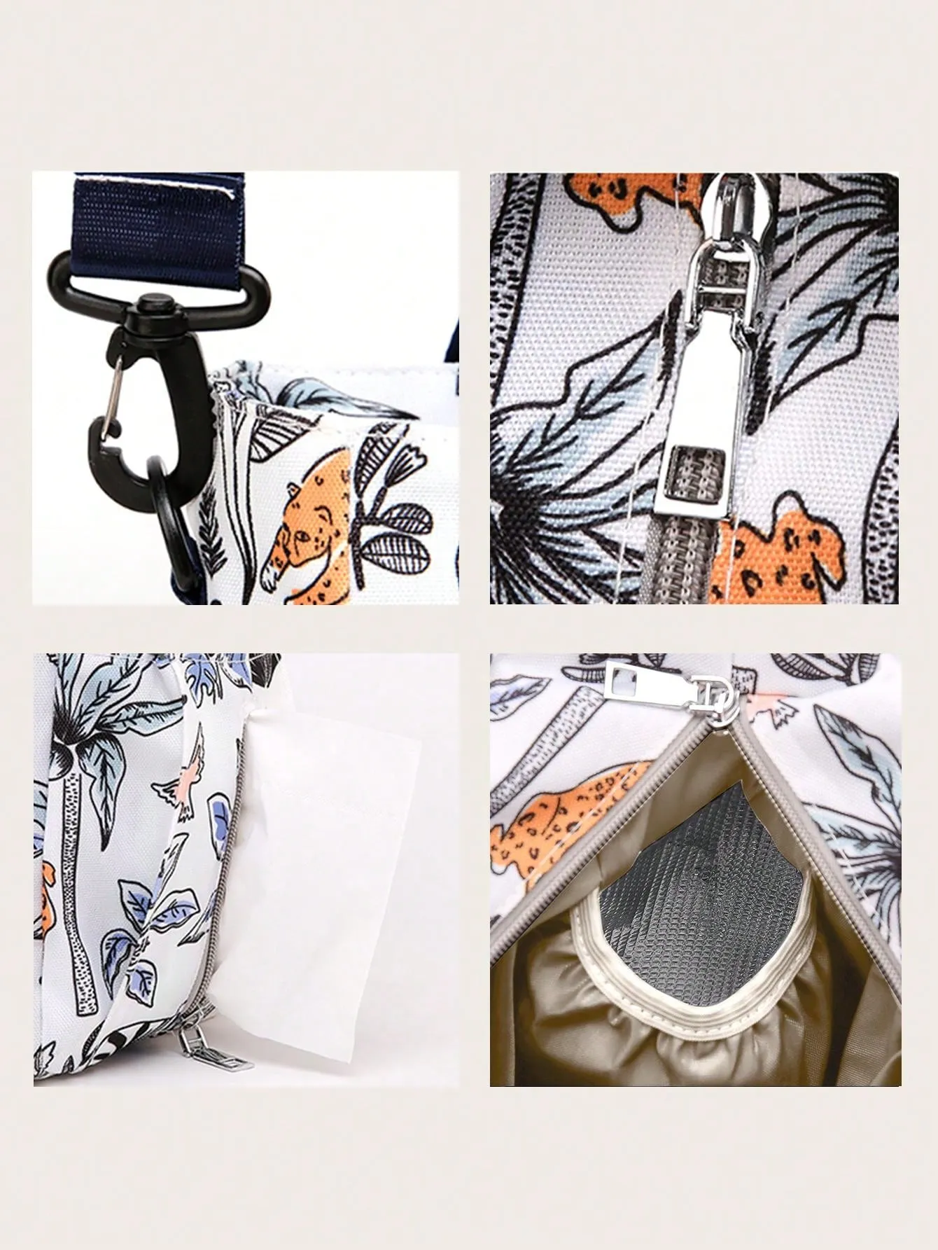 SHEIN Floral Pattern Diaper Bag