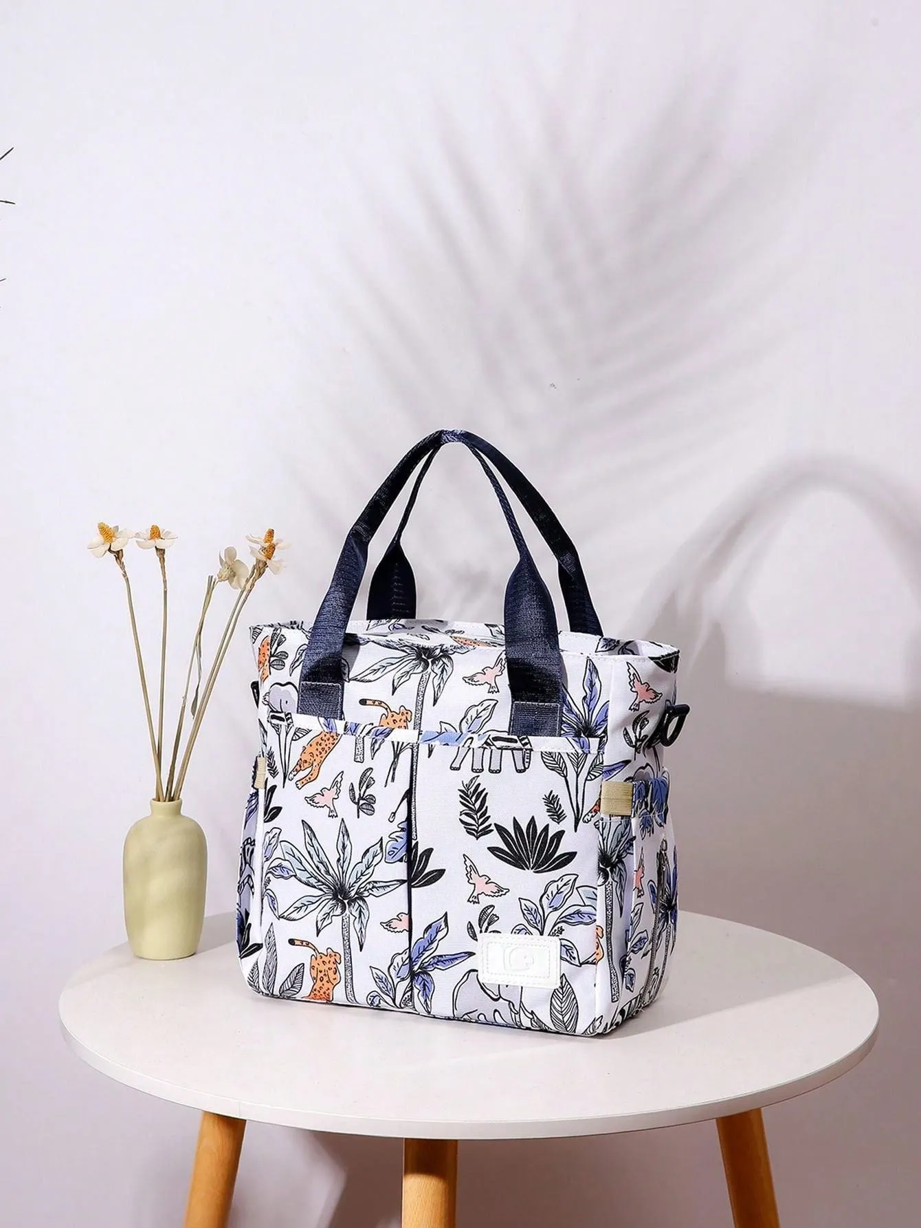 SHEIN Floral Pattern Diaper Bag