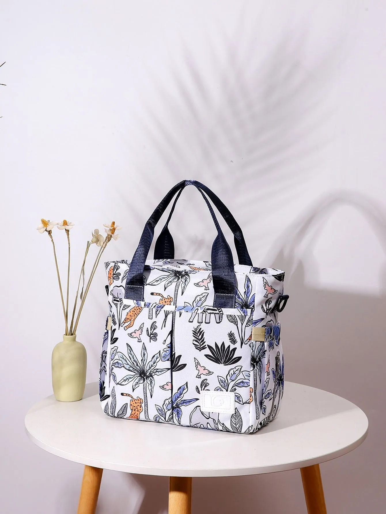 SHEIN Floral Pattern Diaper Bag